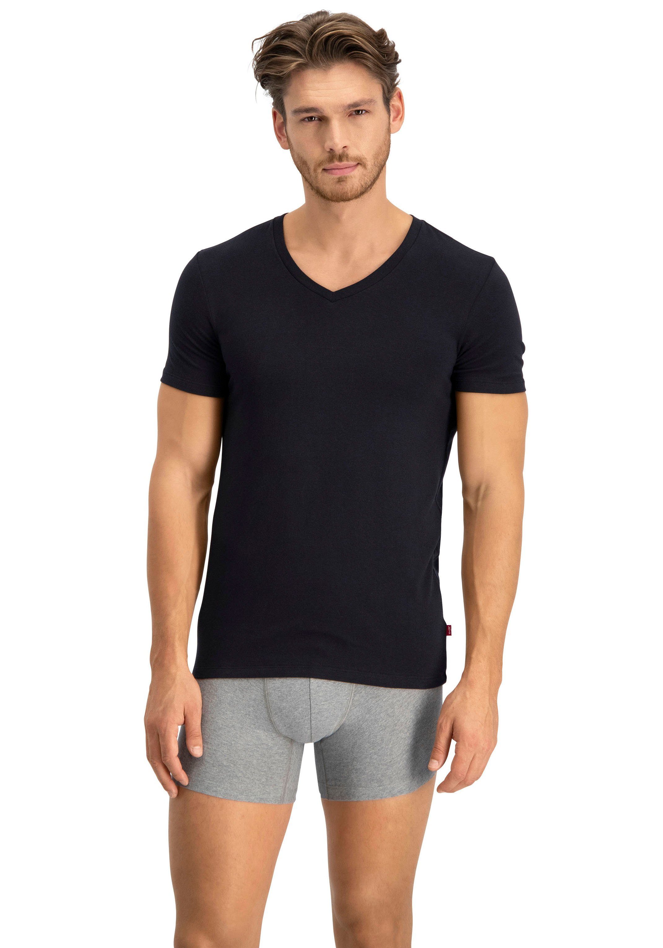 Levi's® T-Shirt (2er-Pack) V-Ausschnitt, Kurzarm, Cotton-Mix, günstig online kaufen