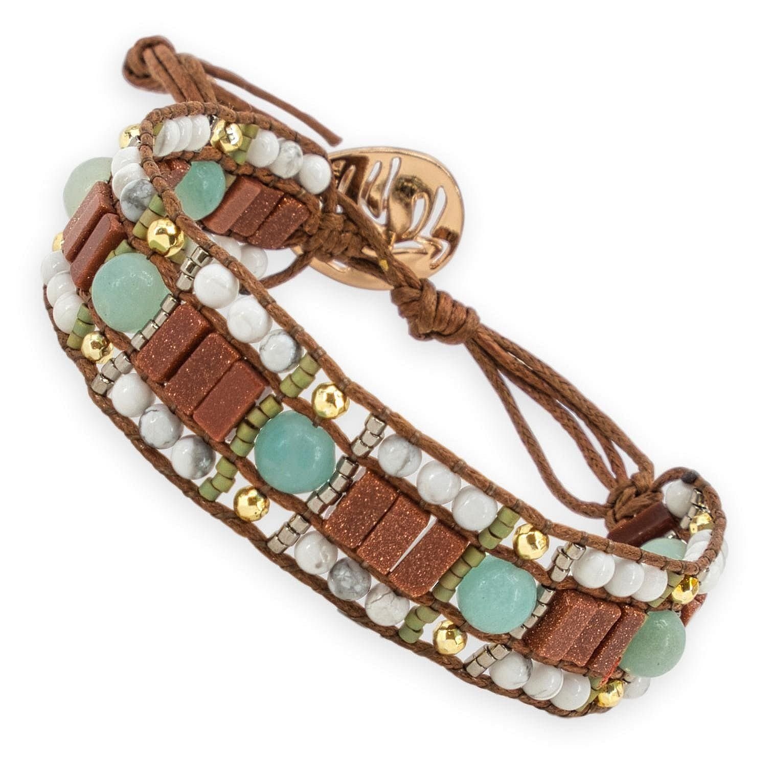 BENAVA Armband Boho Armband - Howlith Mehrfarbig Handgemacht mehr