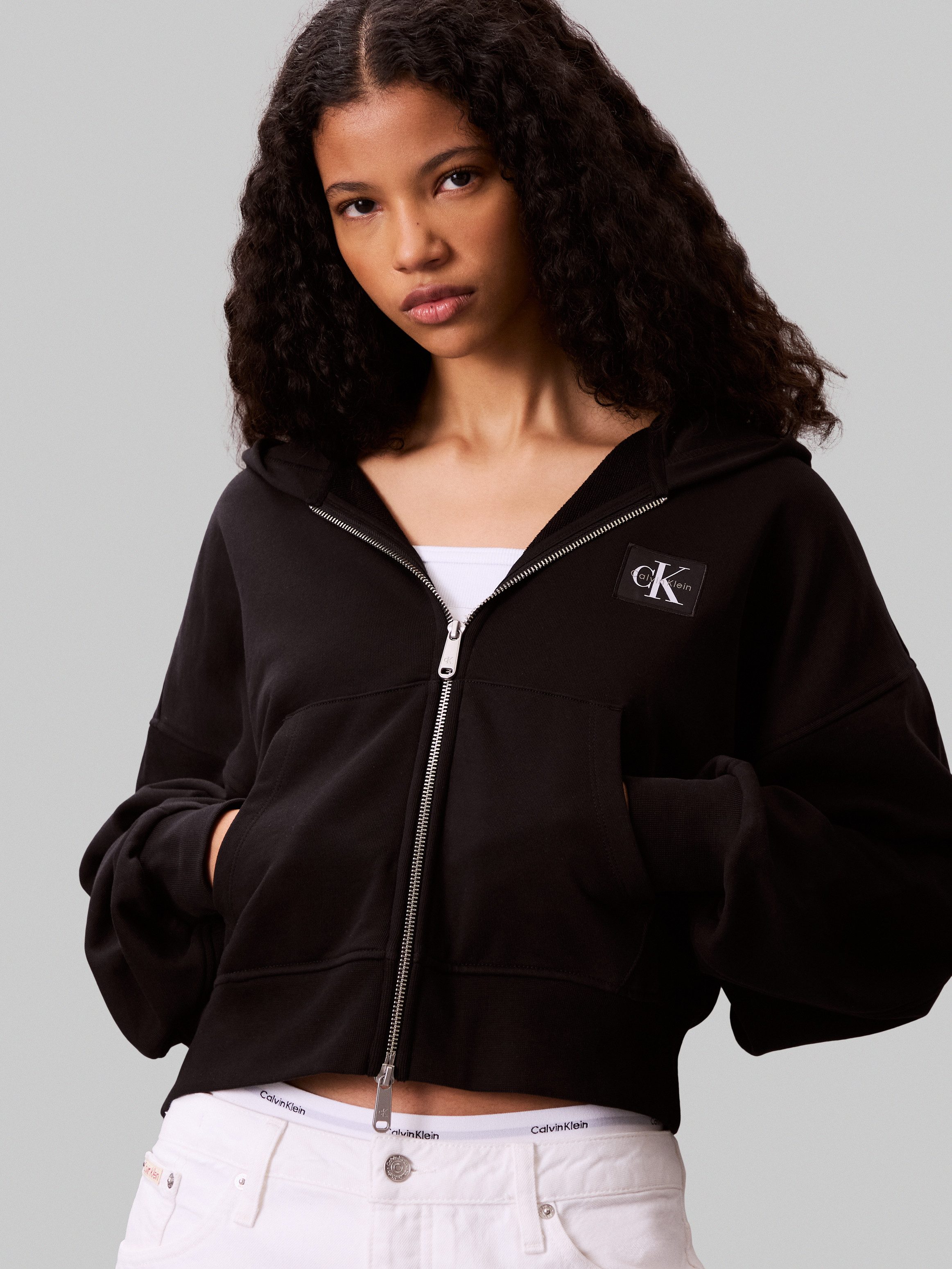 Calvin Klein Jeans Sweatjacke Oversized Fit, mit Kapuze, reine Baumwolle günstig online kaufen