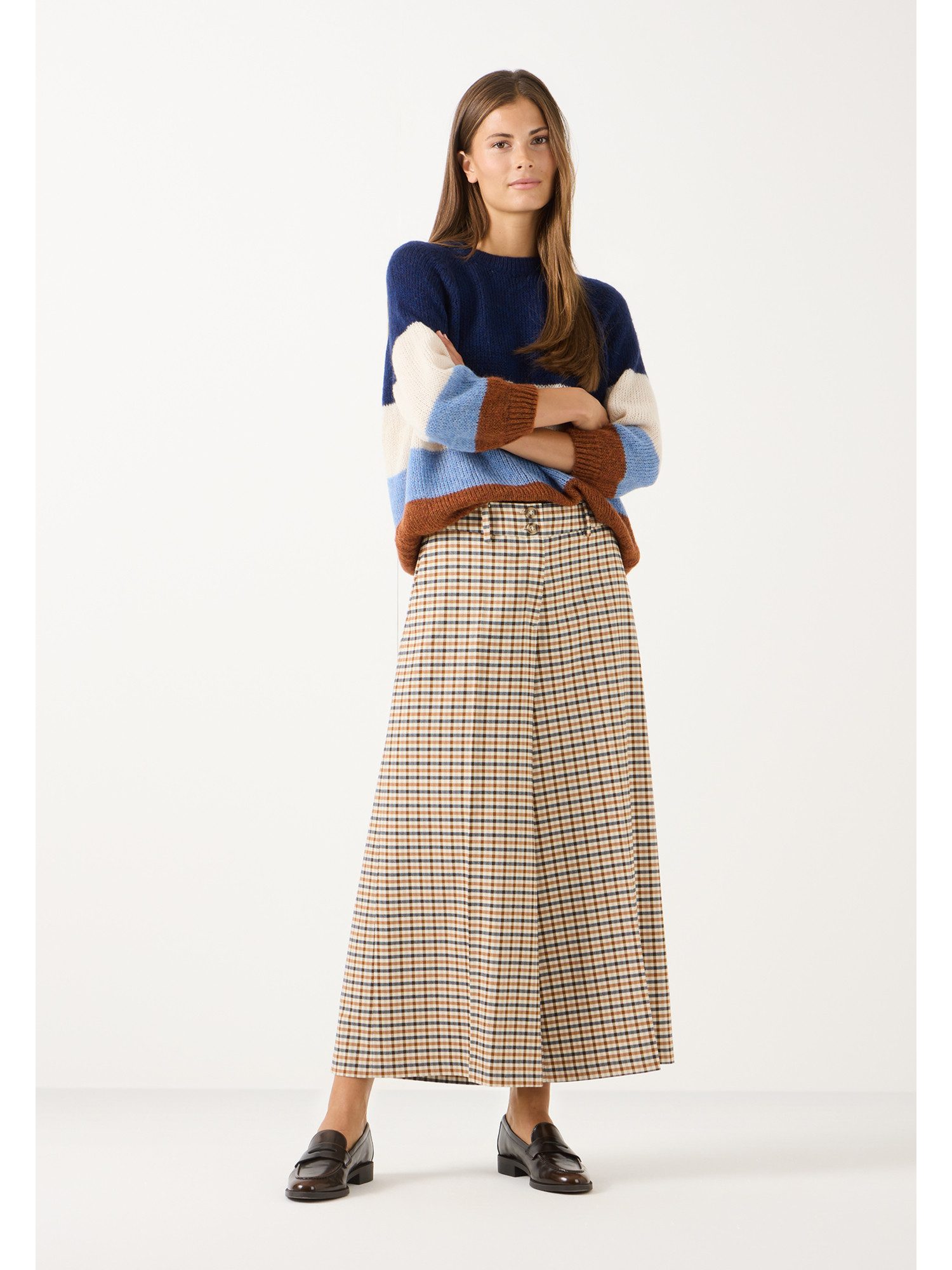MORE&MORE Culotte stylishe, weite 7/8 Karo-Culotte