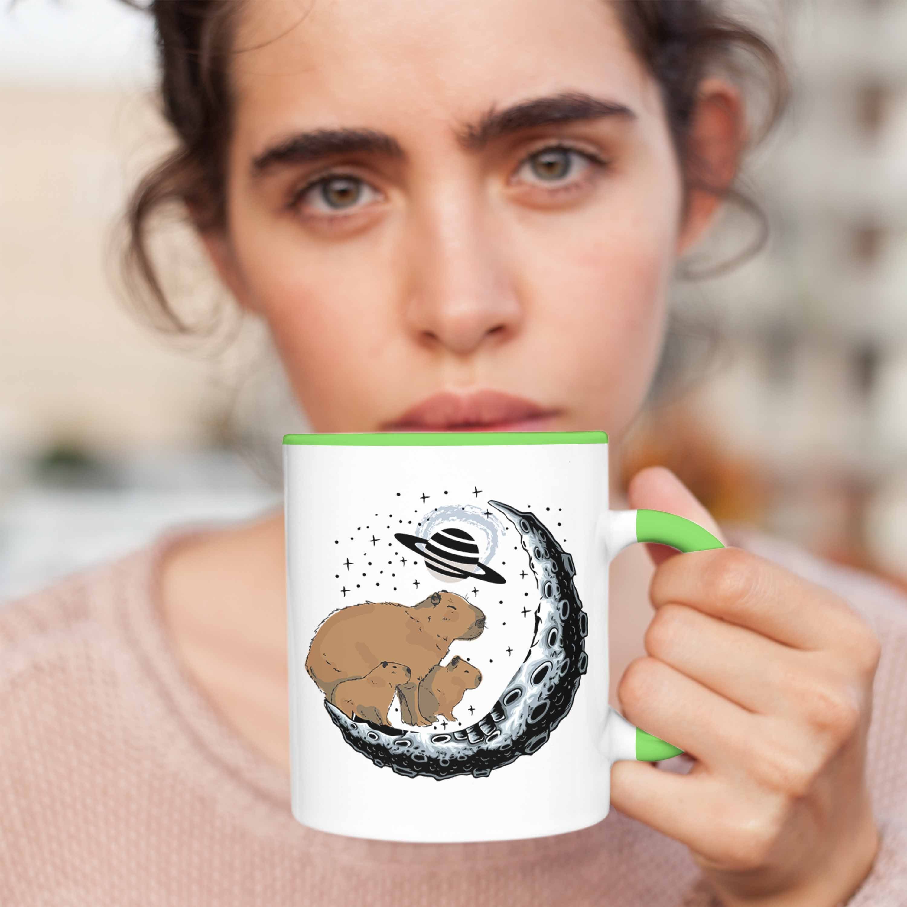 für Galaxie Tier Capybara Tasse Capybara Trendation Geschenk Tasse Kaffeetasse Capybara Grün