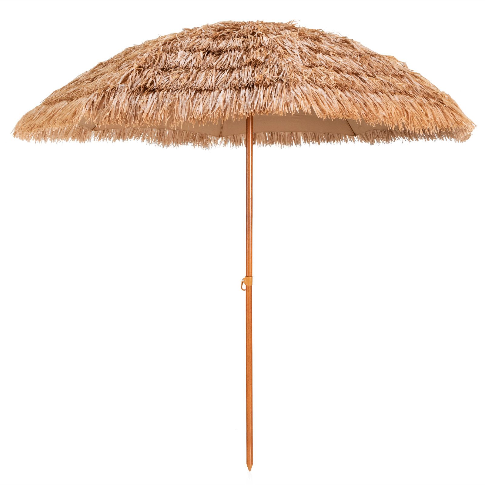 KOMFOTTEU Sonnenschirm Hawaii, Strohschirm 205cm, tragbarer, mit 8 Rippen