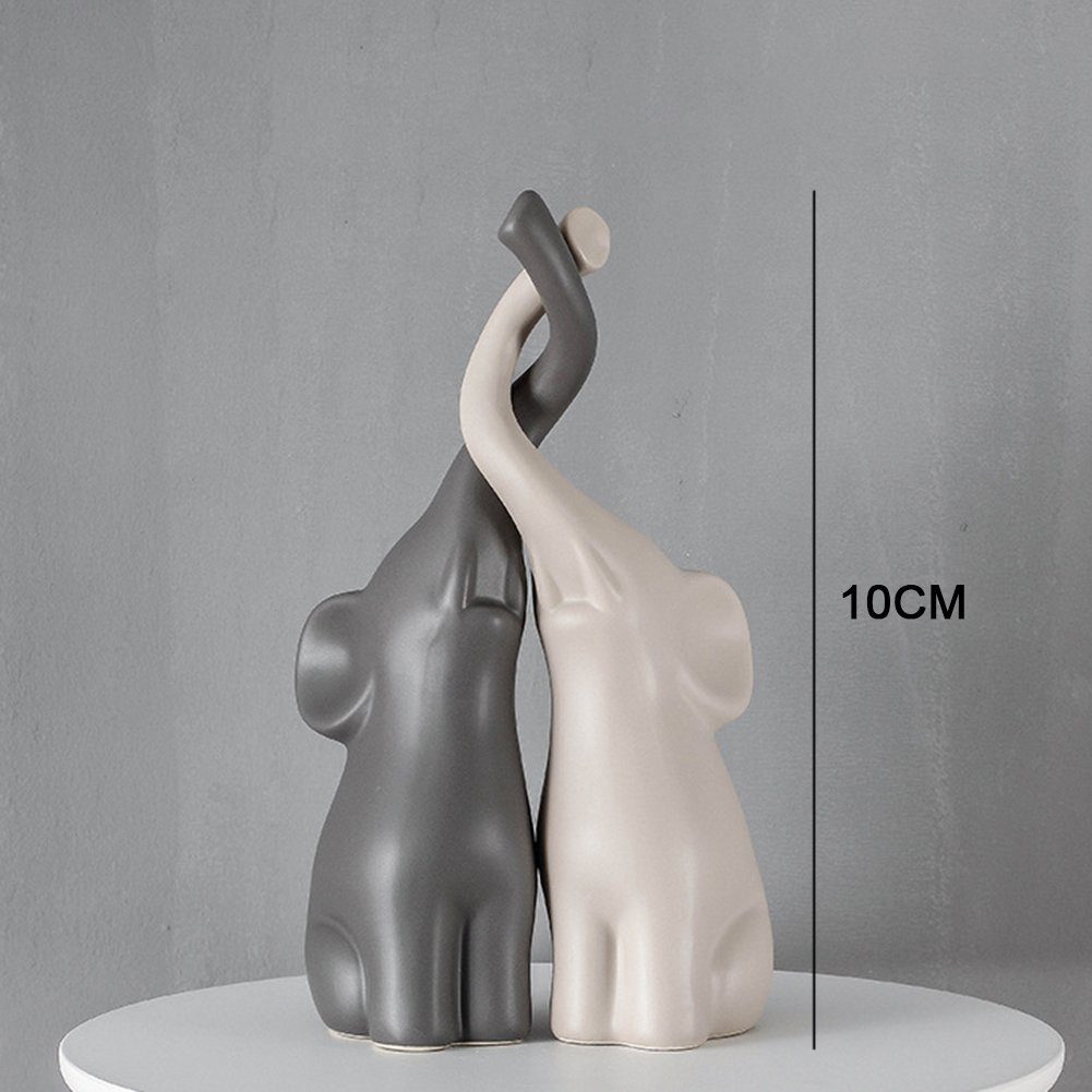 HAMÖWO Tierfigur 2-teiliges Set, Verliebte Elefanten Für Home Office Mini  Dekor 10cm