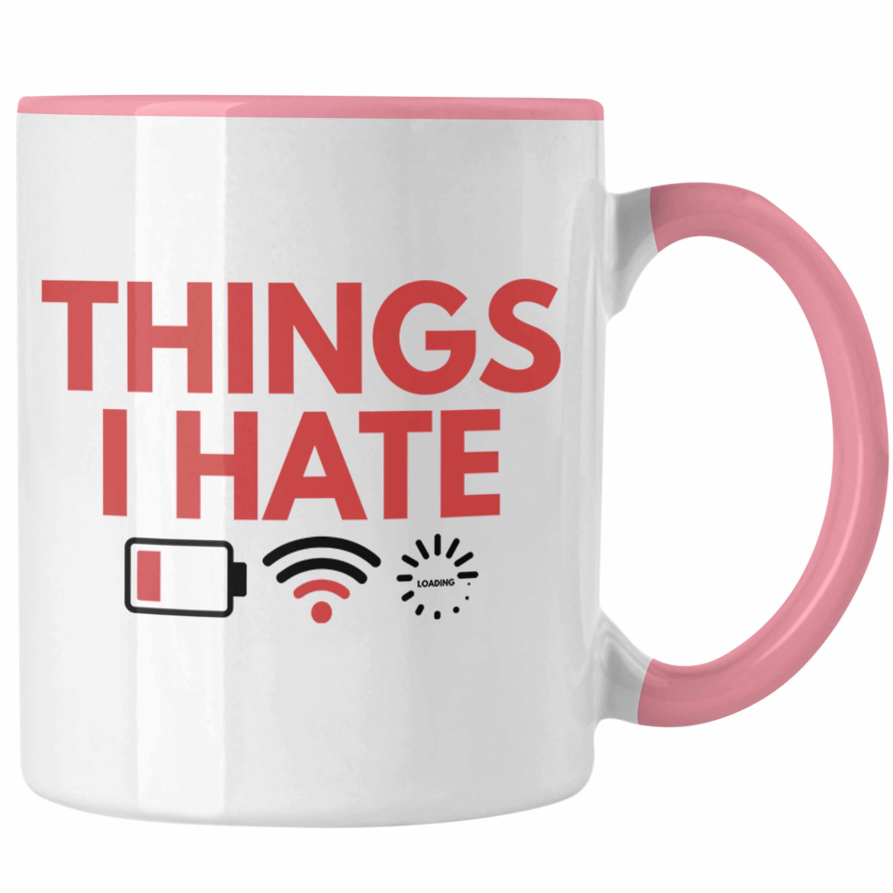 Laden Hate I Trendation Wlan - Zeichen Kinder Jungs Things Tasse Jungen Batterie Trendation Leer Geschenkidee Rosa