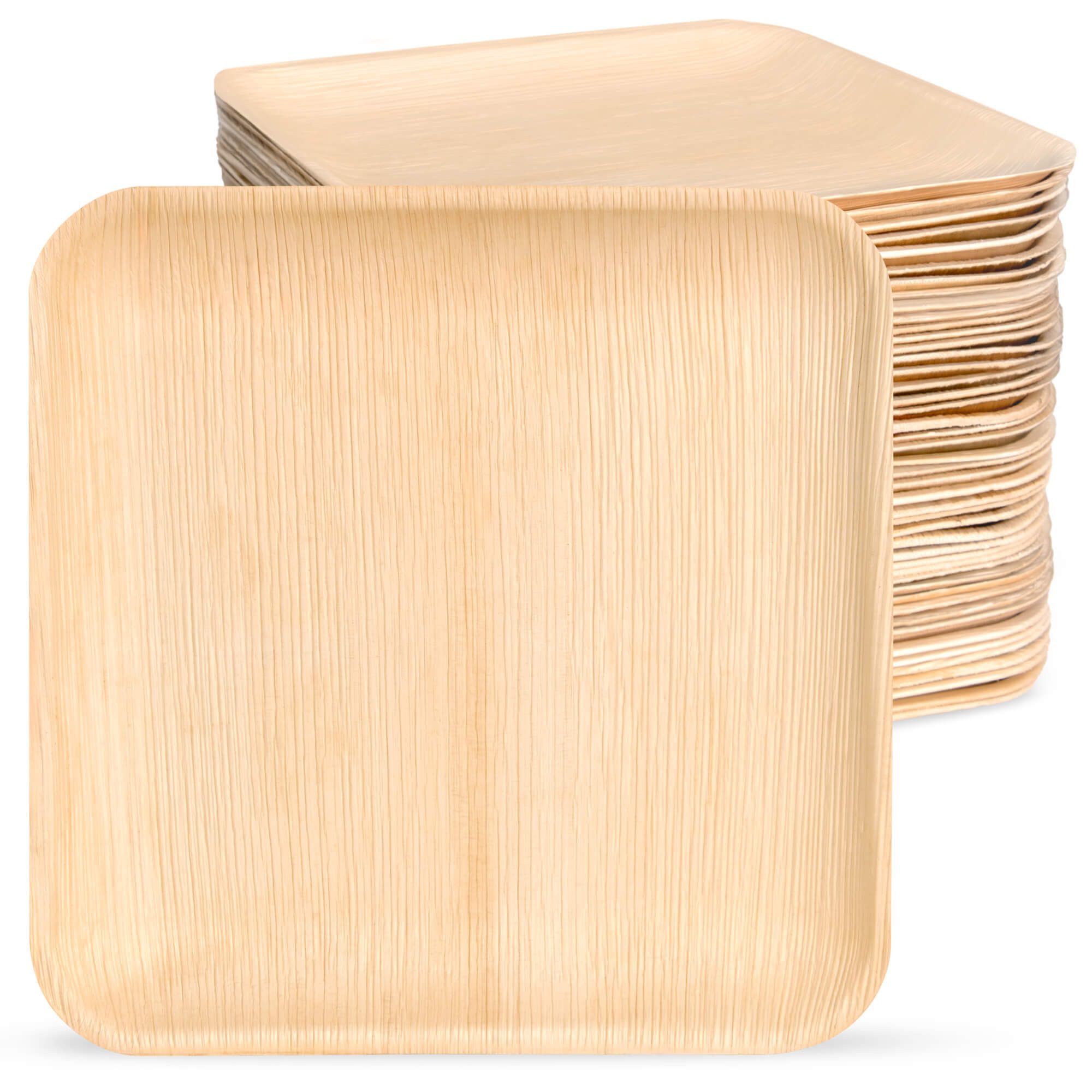 wisefood Einwegteller 25-tlg., Palmblatt-Teller, quadratisch, 25 x 25 cm, (25 St)