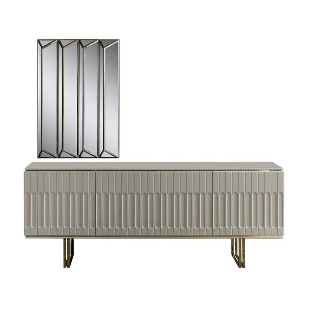Xlmoebel Sideboard Luxuriöses Designer-Schränke Set mit Spiegel und Kommode in edlem Stil (2 St., Set Sideboard + Spiegel), Hergestellt in Europa