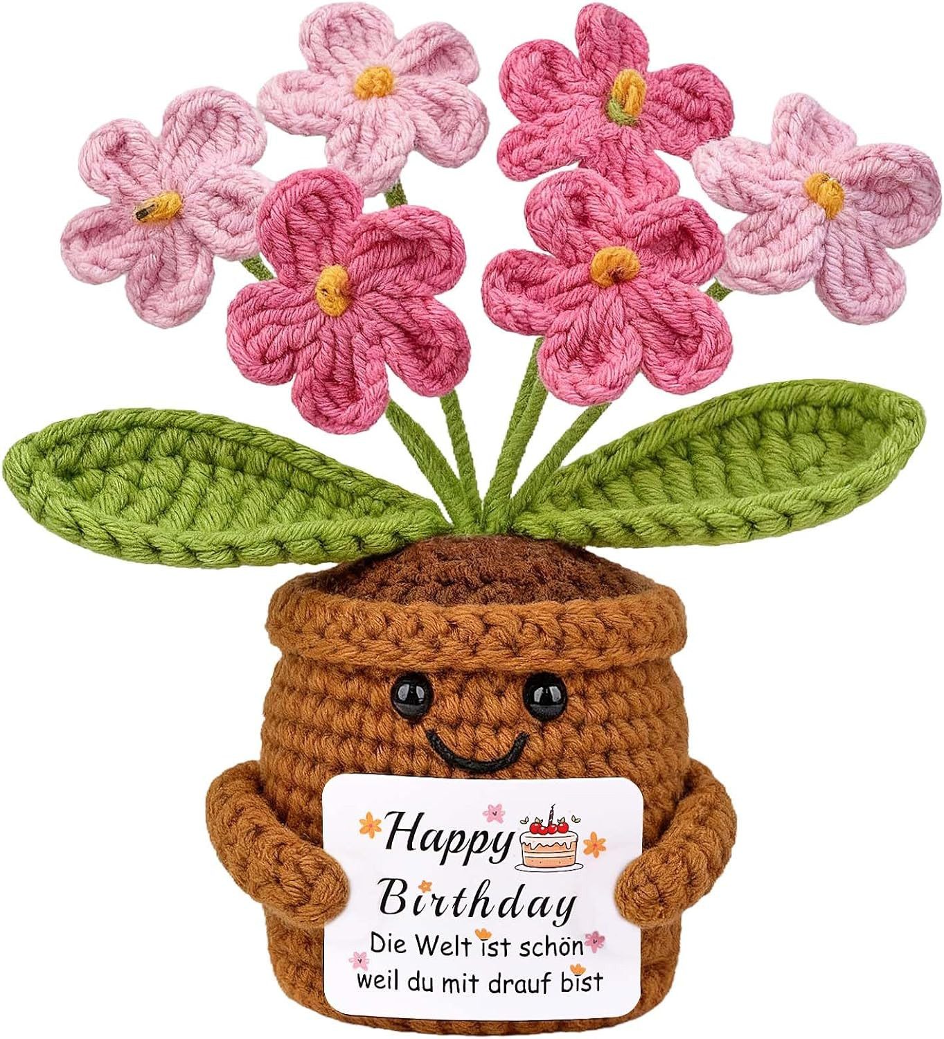 FELIXLEO Minipuppe Gestrickte Blumen Vergissmeinnicht Pocket Hug Geschenk für Frauen. (1-tlg)