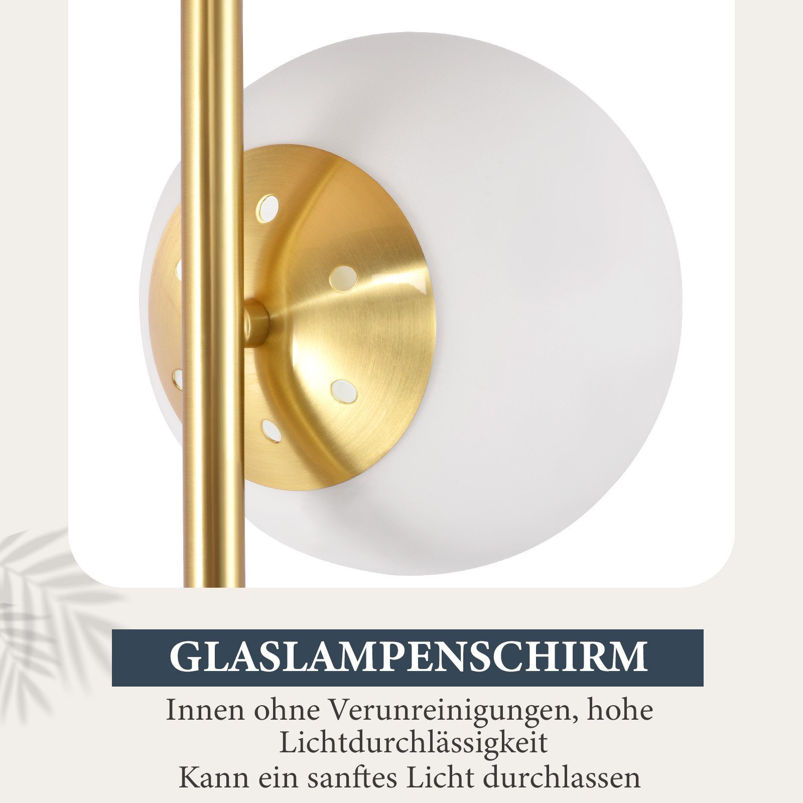 Nettlife Tischleuchte Schwarz/gold Glas Metall Modern E27 Fassung Schalter Nachttischlampe, LED wechselbar, Wohnzimmer Schlafzimmer Kinderzimmer Büro