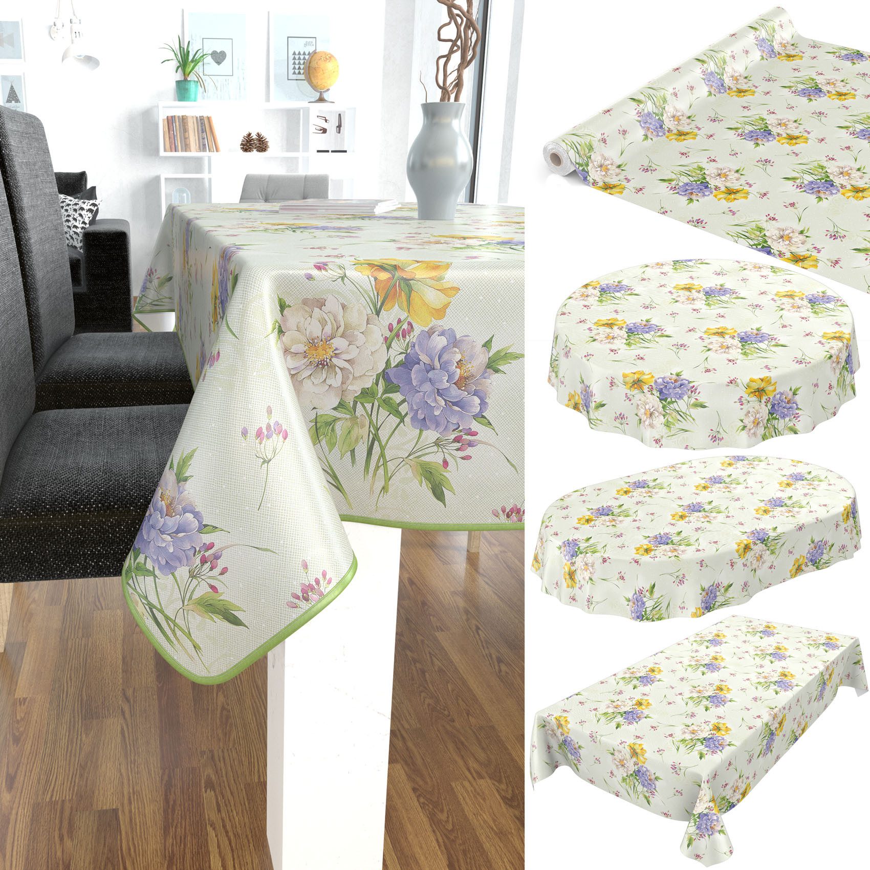 ANRO Tischdecke Wachstuchtischdecke Gartentischdecke Wachstischdecke (Einze günstig online kaufen