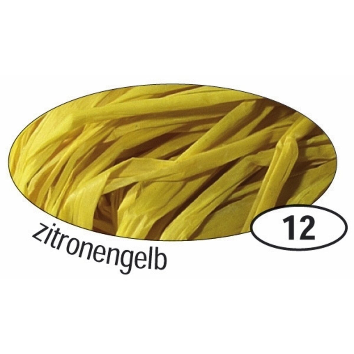 Folia Bastelfilz Naturbast Raffia - matt zitronengelb 50 g.