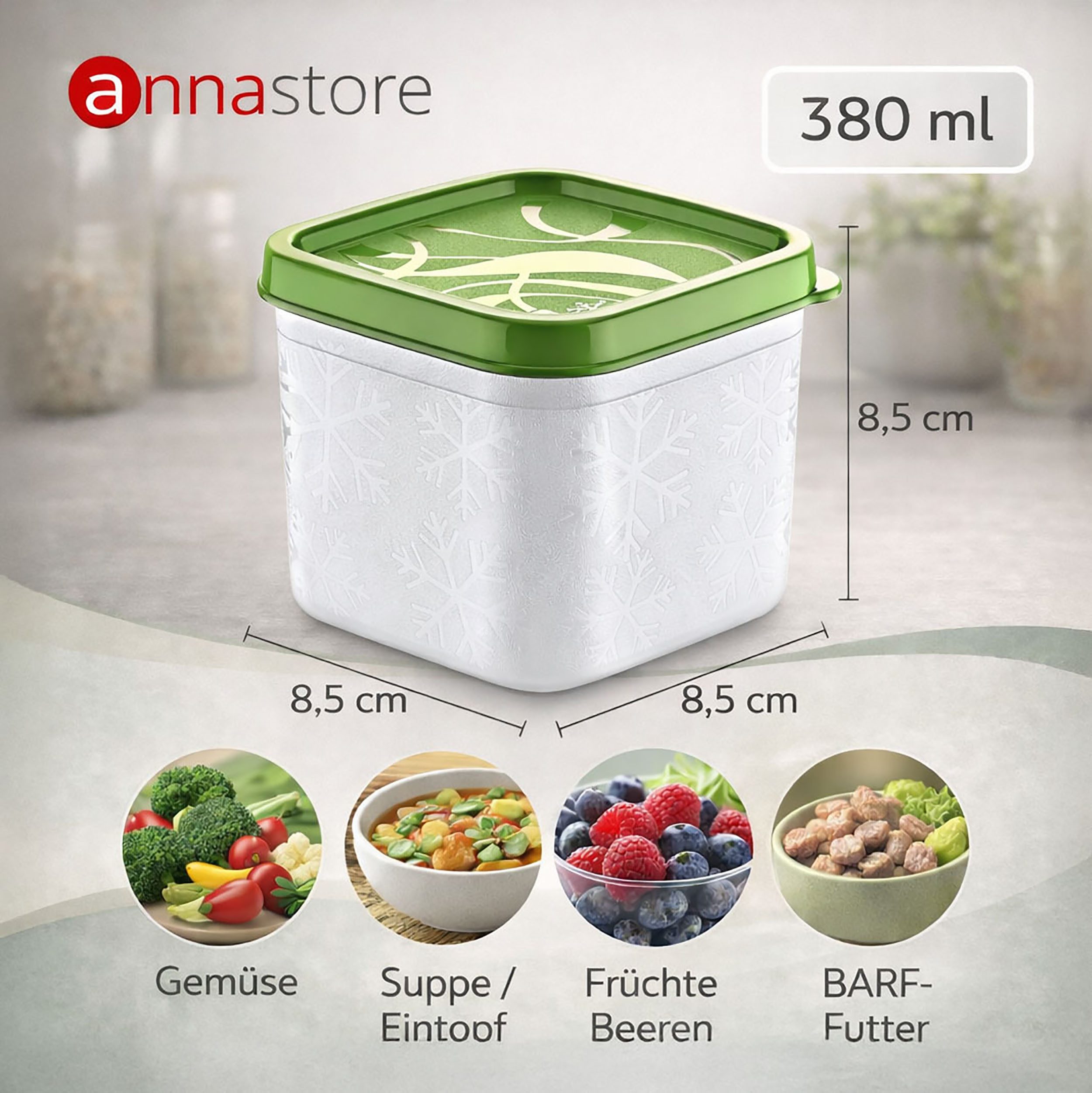 Annastore Vorratsdose Hochwertige Tiefkühldosen - Gefrierdosen - Tiefkühlboxen, von -20°C bis + 100°C - Gefrierboxen Luftdicht – Bild 3 von 5