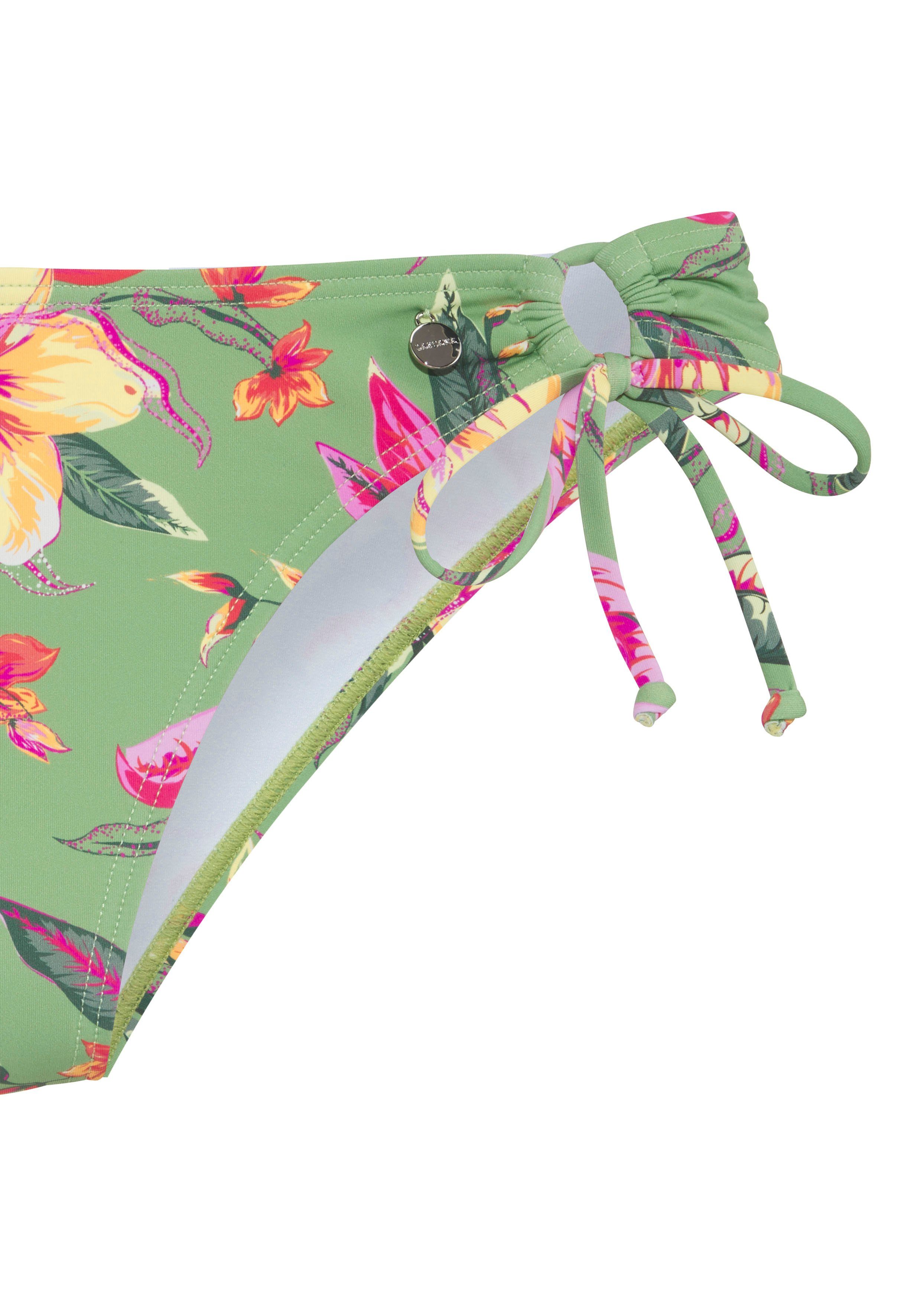 LASCANA Bikini-Hose Malia zum Binden mit tropischem Print
