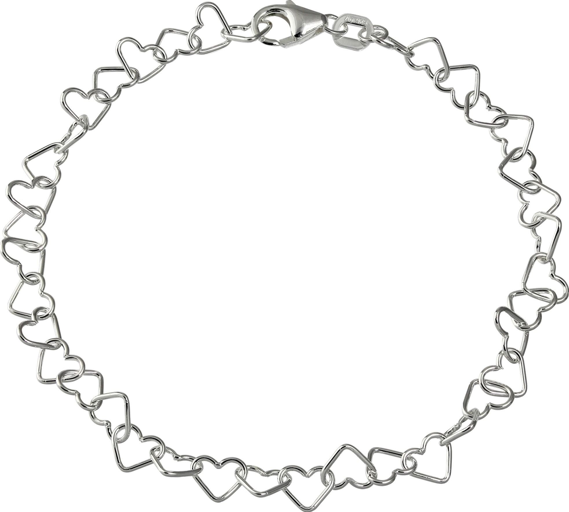 Silberarmband SilberDream Herzchen Armband 19cm für