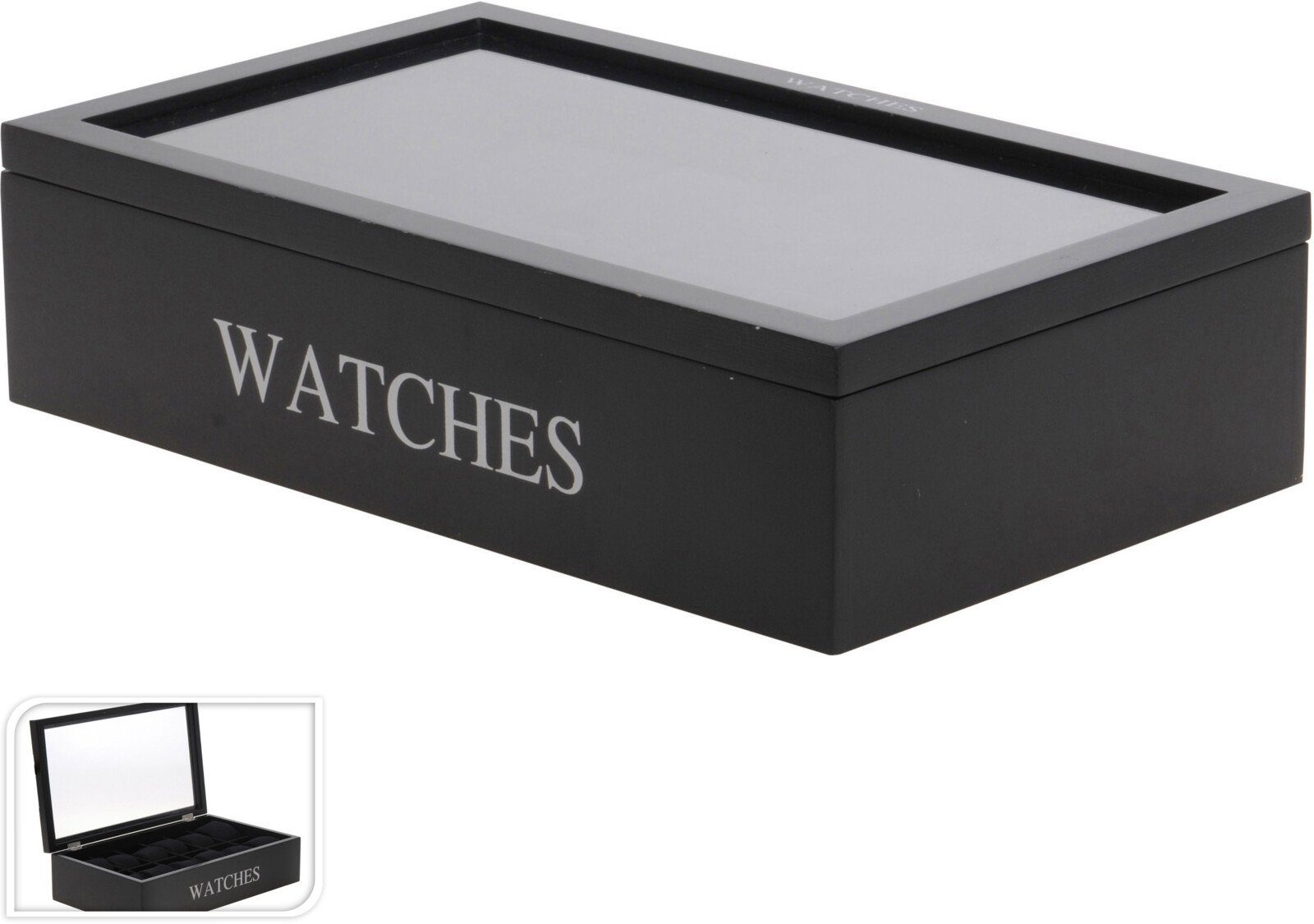 Mojawo Aufbewahrungskorb Uhrenvitrine Uhrenkiste Uhrenbox für 12 Uhren inkl günstig online kaufen