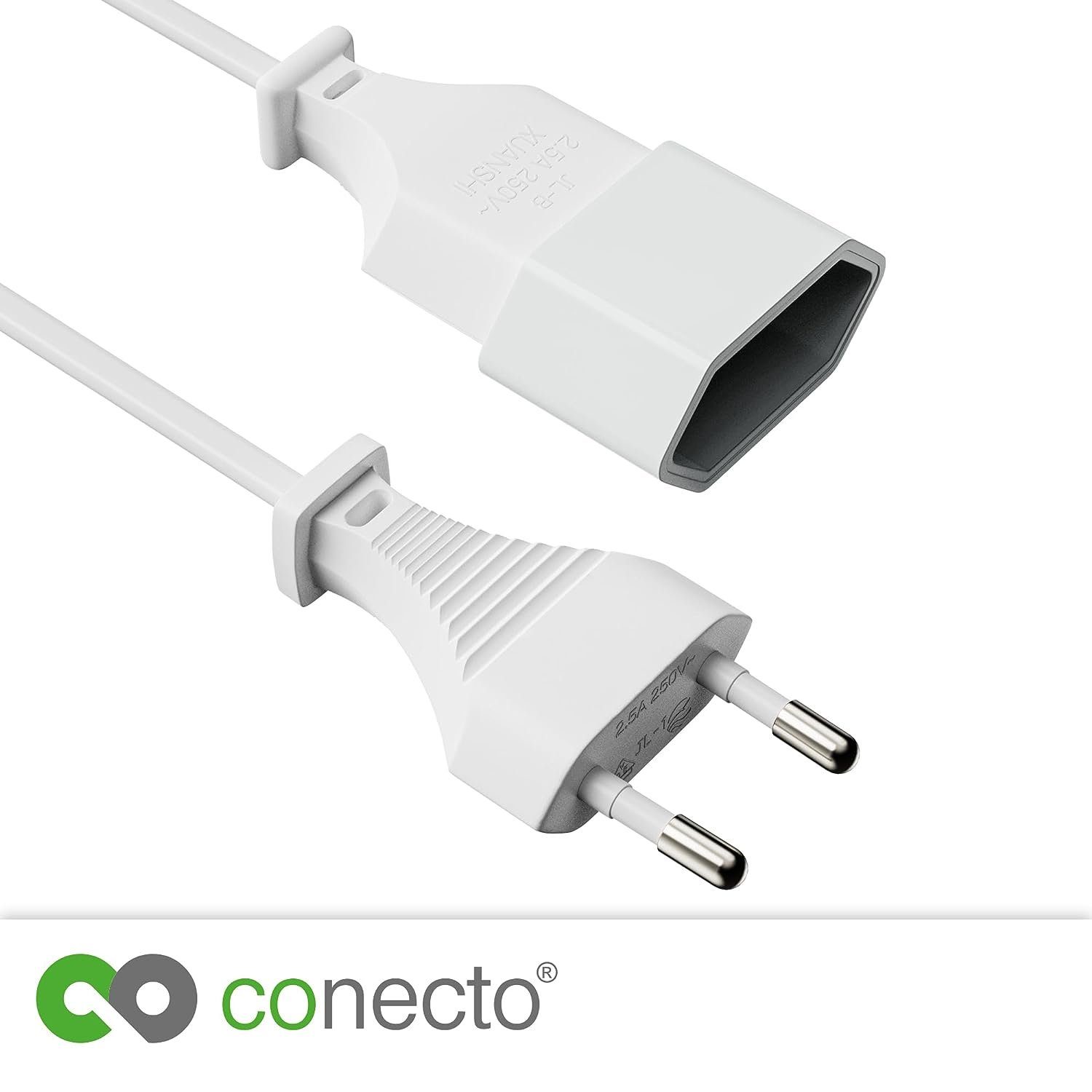 conecto conecto Strom-Kabel-Verlängerung, Euro-Stecker gerade auf Euro-Buchse Stromkabel, (300 cm)