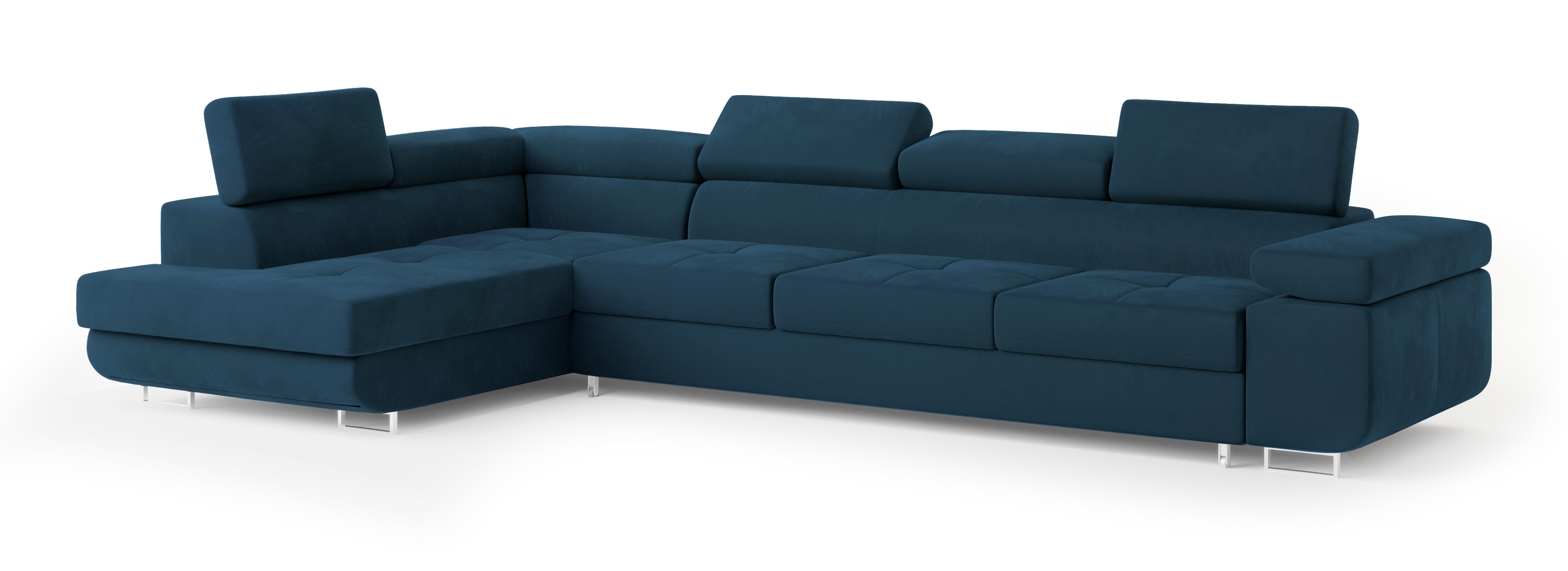 Masseno Ecksofa VICENTE mit Schlaffunktion L-Form, Sofa mit Bettkasten günstig online kaufen
