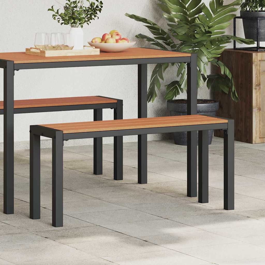 vidaXL Gartenbank Gartenbank Braun 100 x 28 x 45 cm Stahl (1-St)