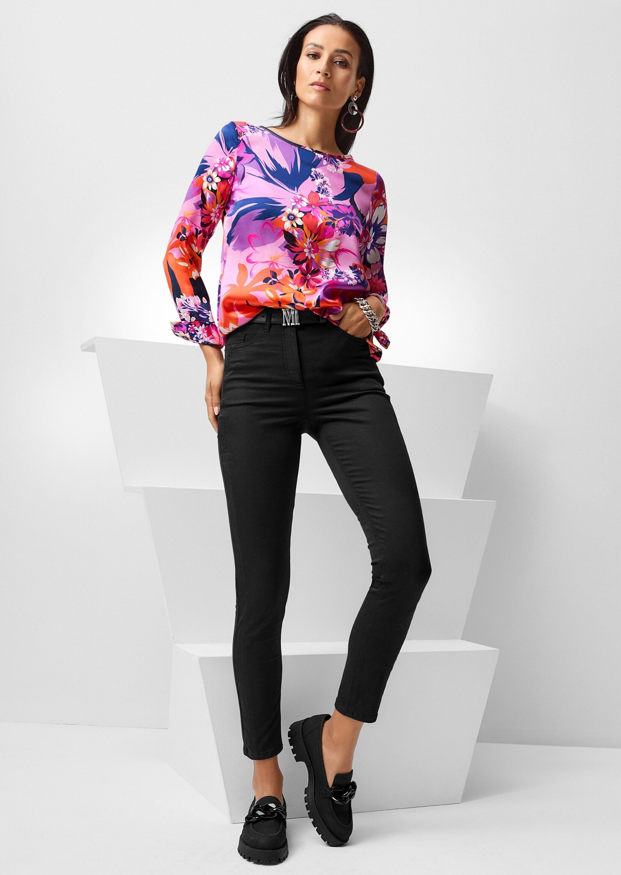 MADELEINE Langarmbluse Seidenbluse mit Floral-Druck günstig online kaufen