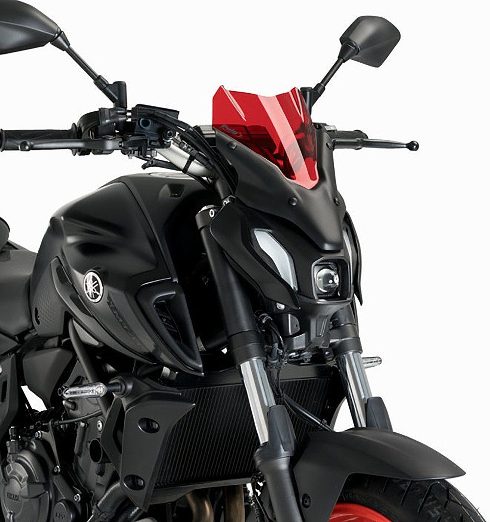 PUIG Motorradhelm-Visier Nakedbike-Scheibe für Yamaha MT-07 21-25 rot # NG Sport