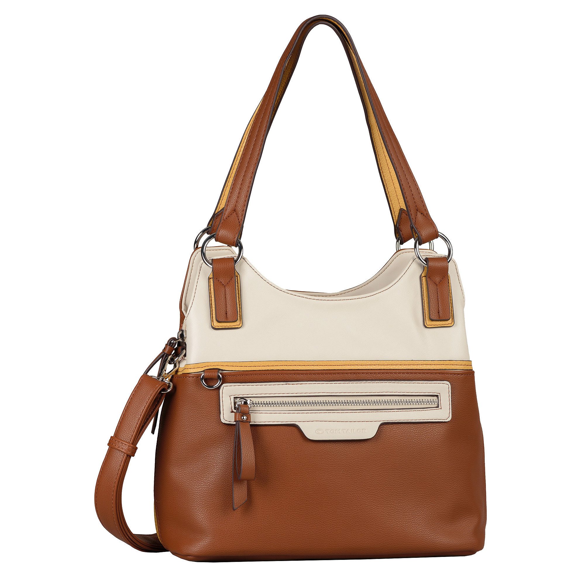 TOM TAILOR Umhängetasche Shopper Jule MIXED COGNAC