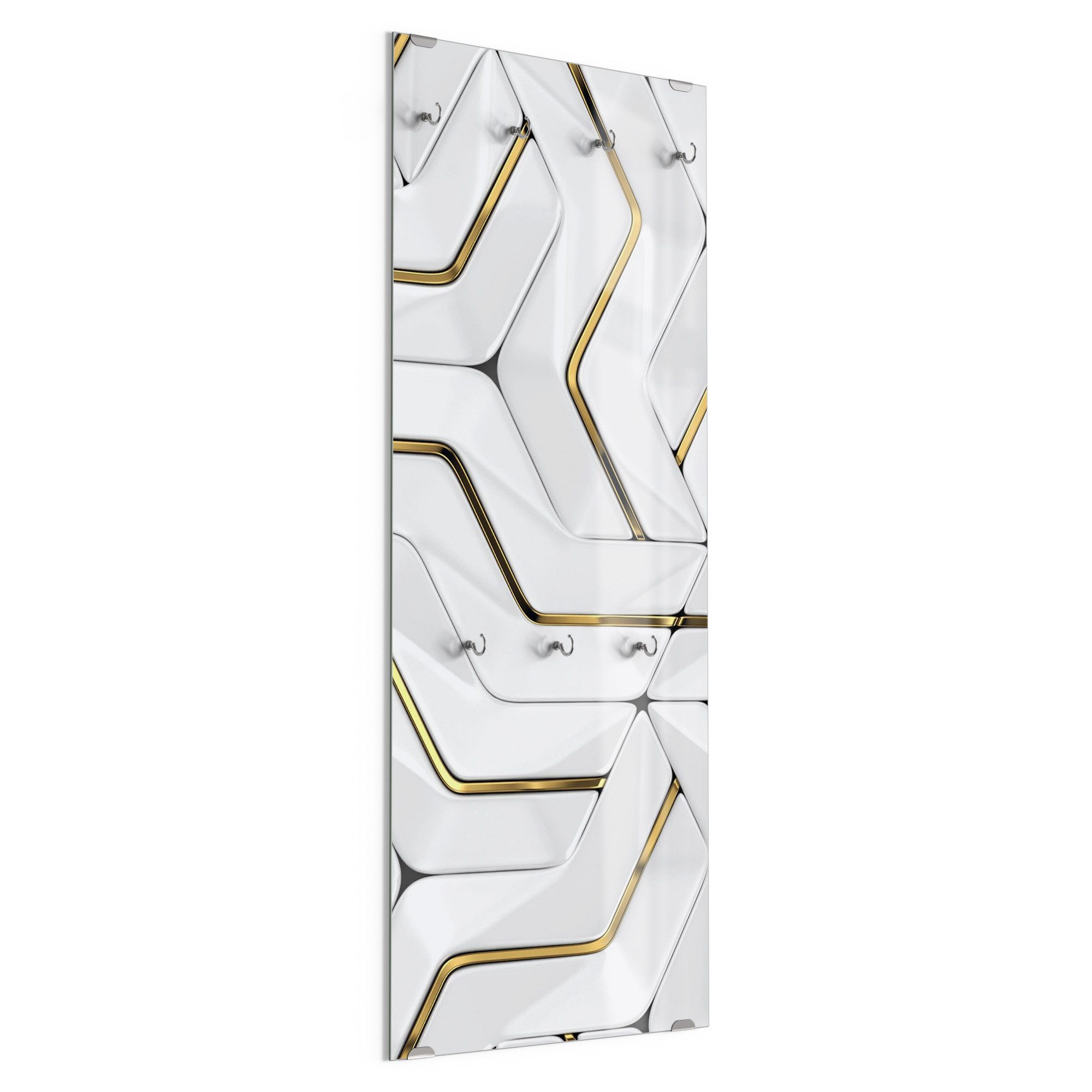 DEQORI Kleiderhaken 'Hochglanzmuster', Glas Garderobe hängend Flur Jackenhalter modern Wandgarderobe Haken