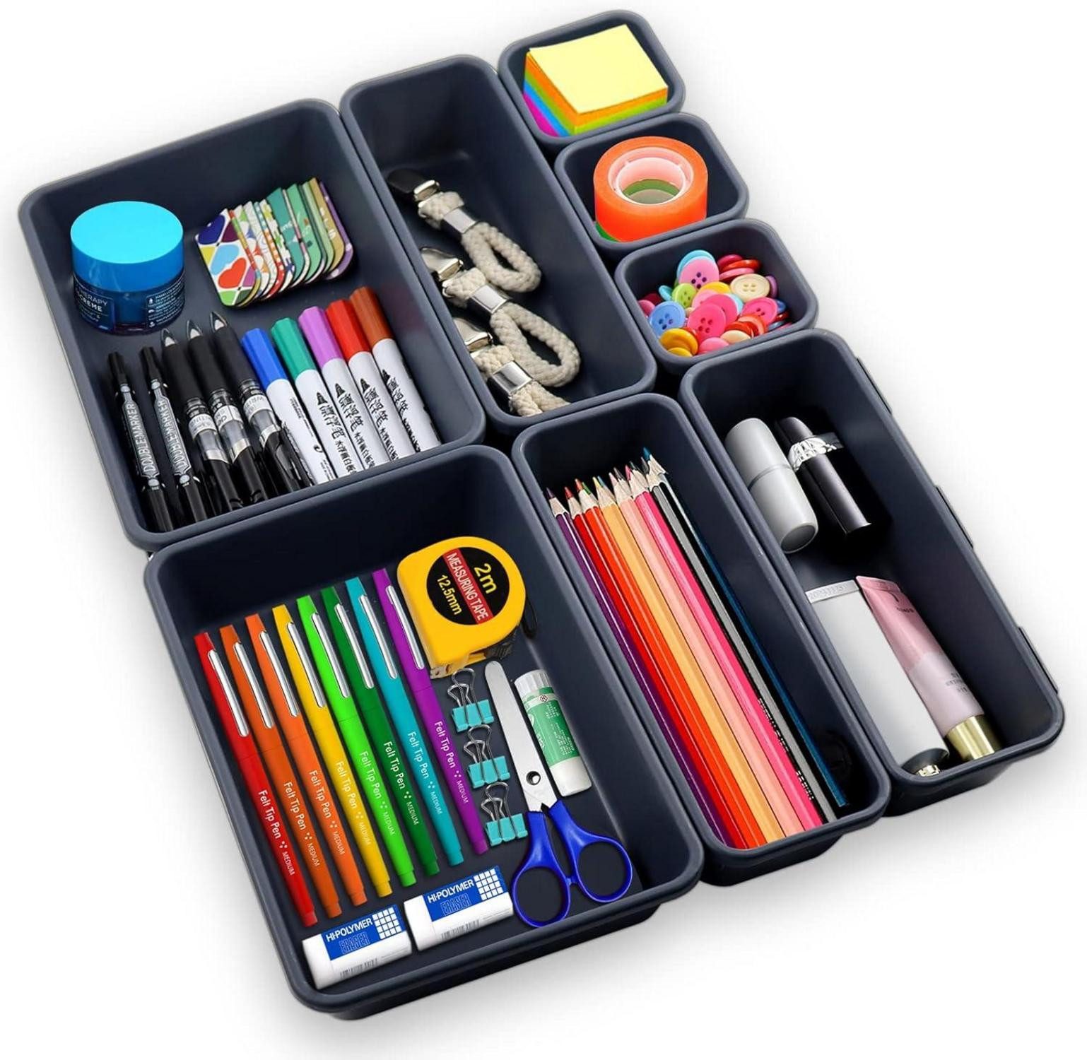 Schubladeneinsatz 8er Set Schubladen Organizer Aufbewahrungsbox Ordnungssystem Schublade
