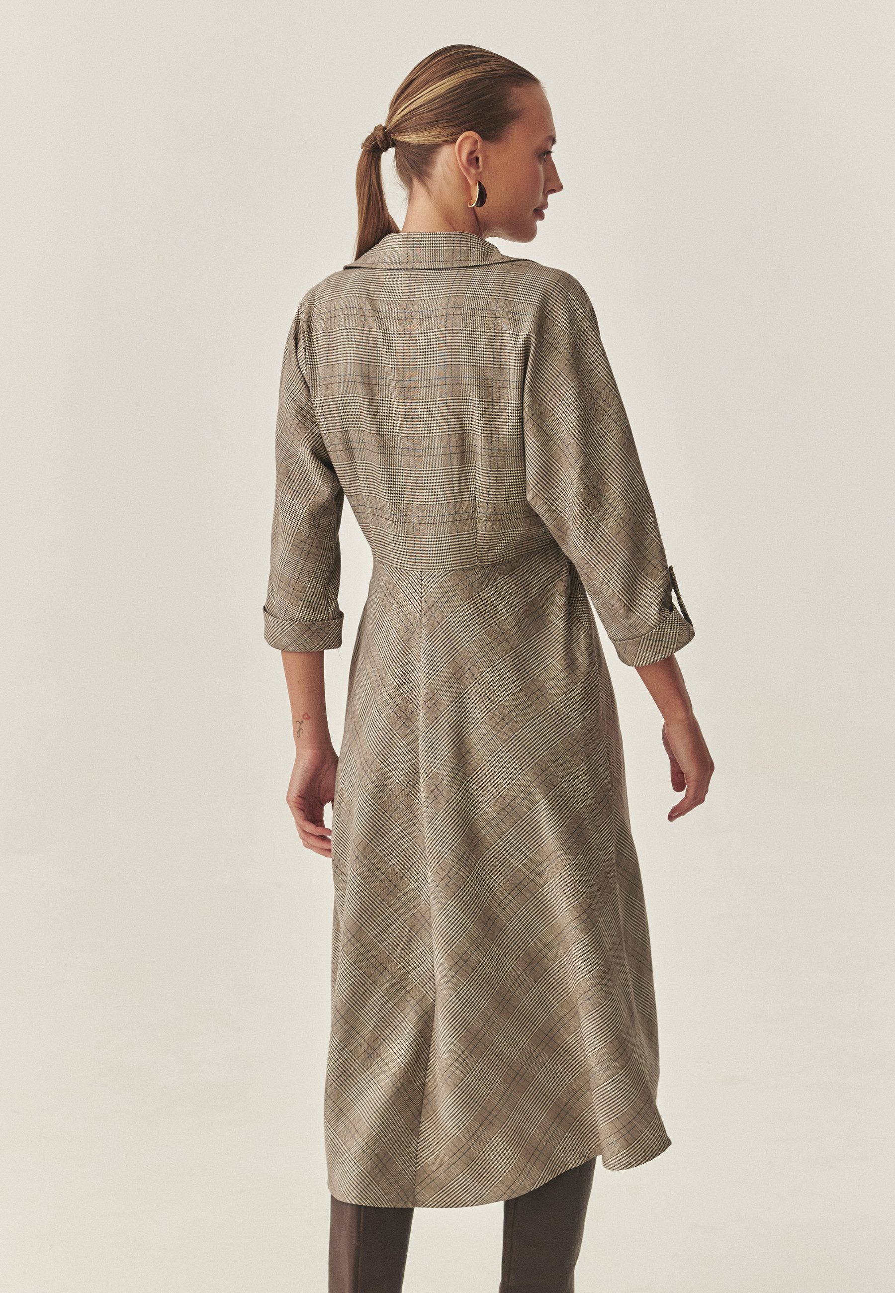 TATUUM Midikleid Kariertes Midikleid Aus Stoff - Samotali 1