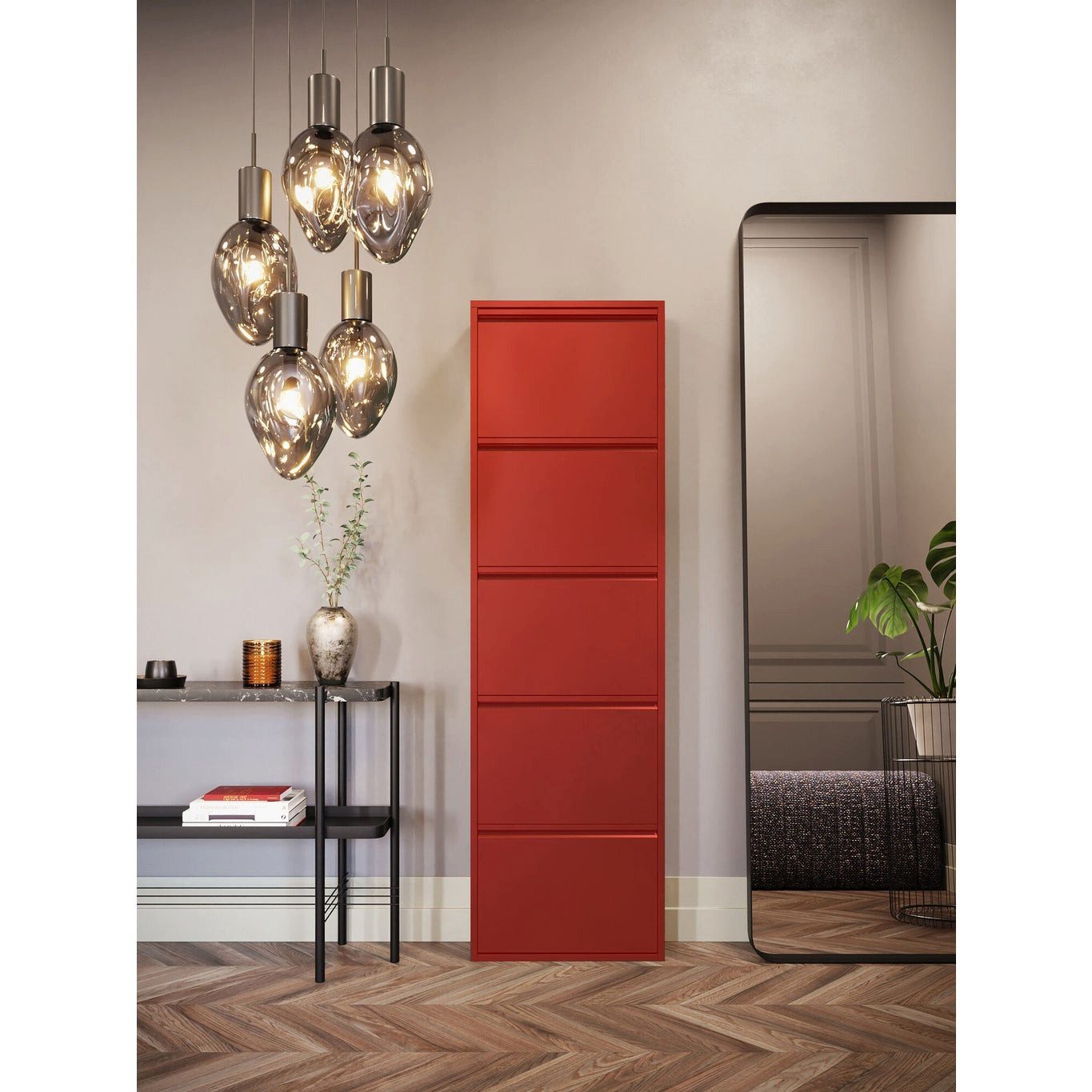 Kare Design Schuhschrank Caruso schmaler Schuhkipper mit 5 Klappen