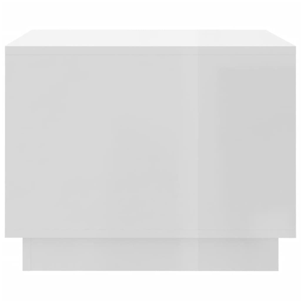 (1-St) | Couchtisch Hochglanz-Weiß Hochglanz-Weiß Hochglanz-Weiß Holzwerkstoff vidaXL Couchtisch 55x55x43 cm