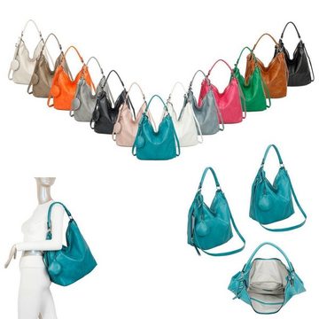 ITALYSHOP24 Schultertasche XXL DAMEN TASCHE SHOPPER Hobo Cross Bag Reisetasche Umhängetasche, LEDER OPTIK, große Tasche für Sport Schule Reise Freizeit Urlaub