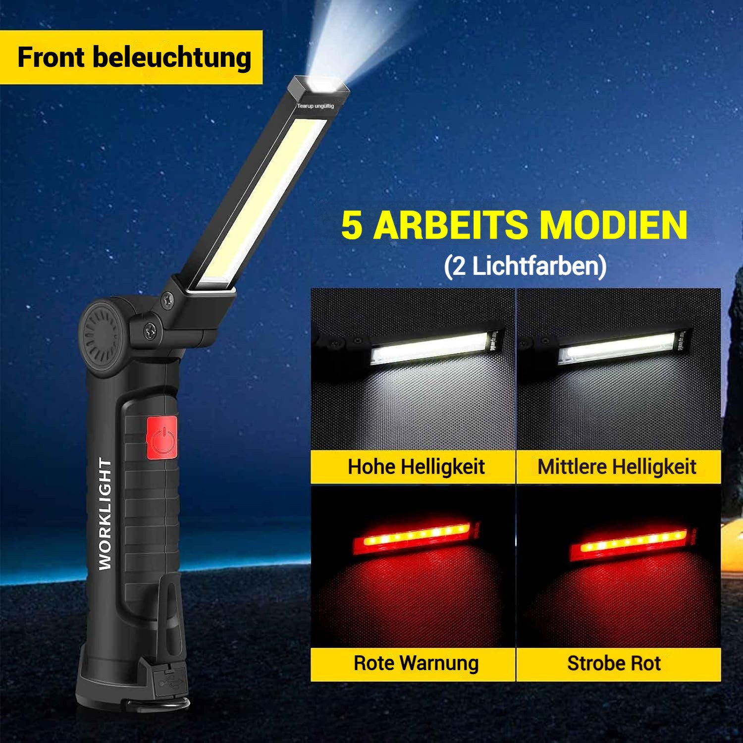 BlingBin LED Arbeitsleuchte Magnetische Taschenlampe, COB günstig online kaufen