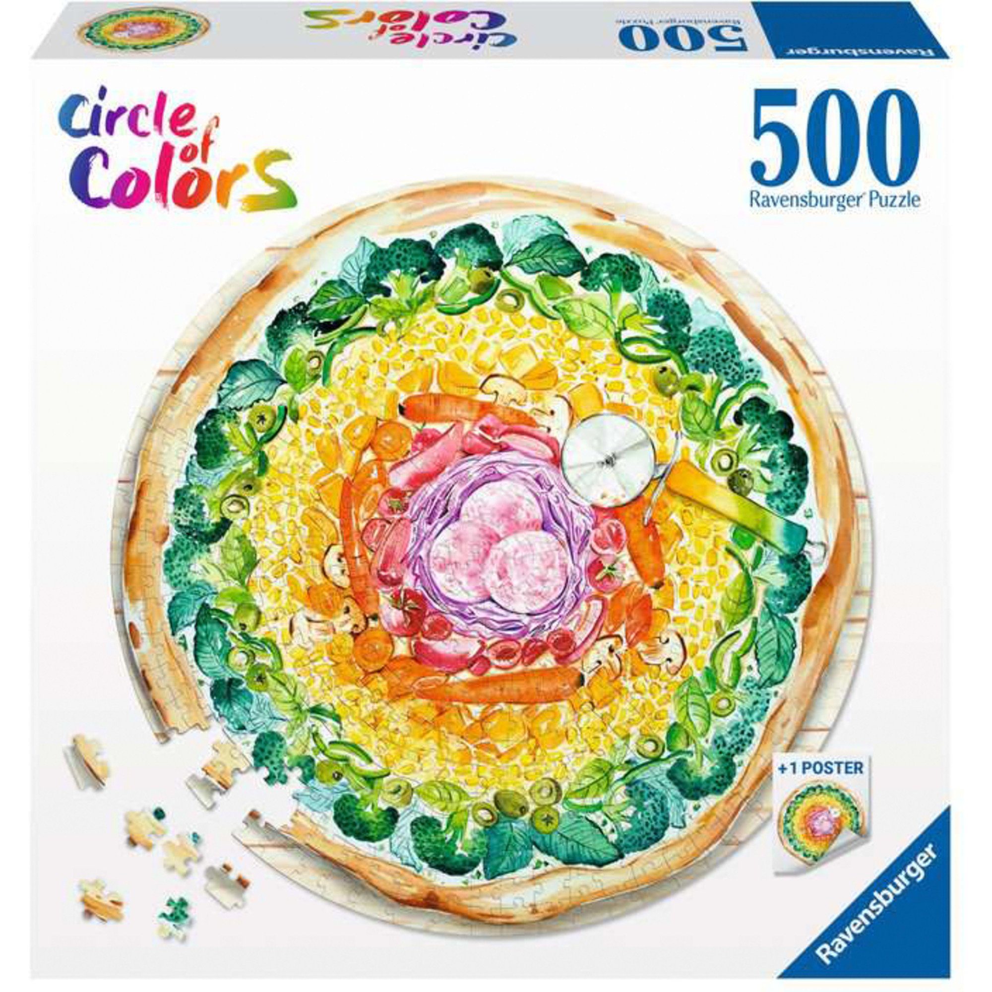 Ravensburger Puzzle Ravensburger Puzzle Circle of Colors Pizza, 500 Puzzleteile
