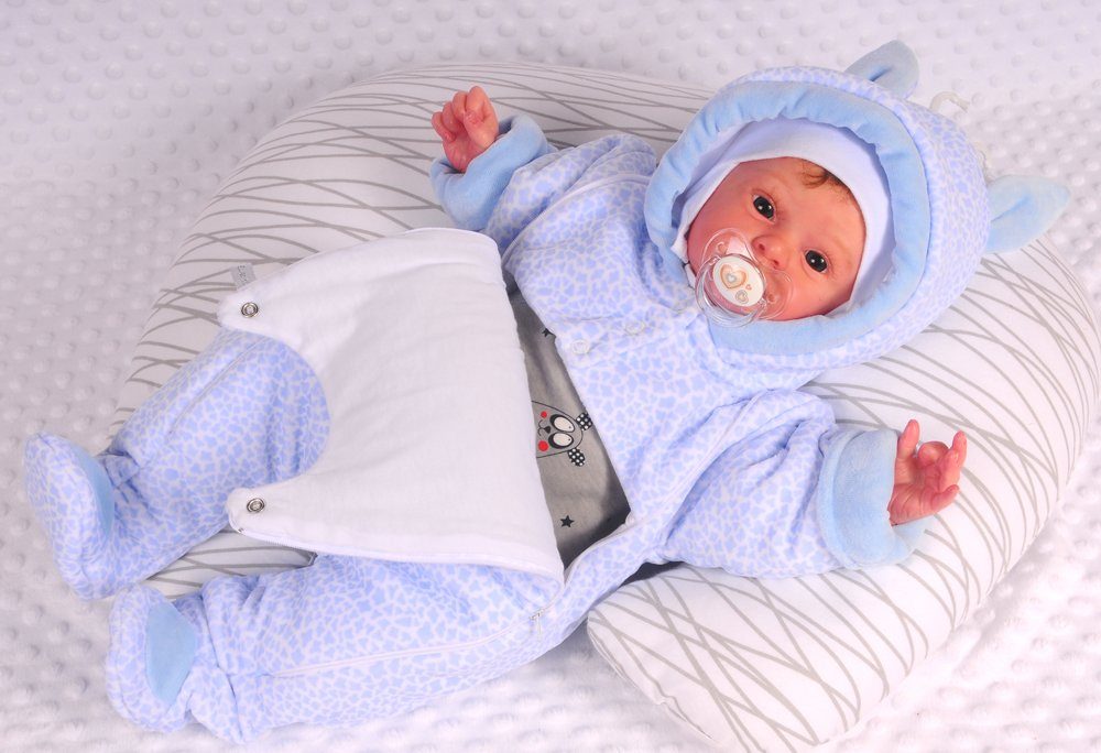 La Bortini Schneeoverall Wagenanzug Babyanzug Baby Overall kuschelig weich, gefüllt, 44 50 56 62 68 74