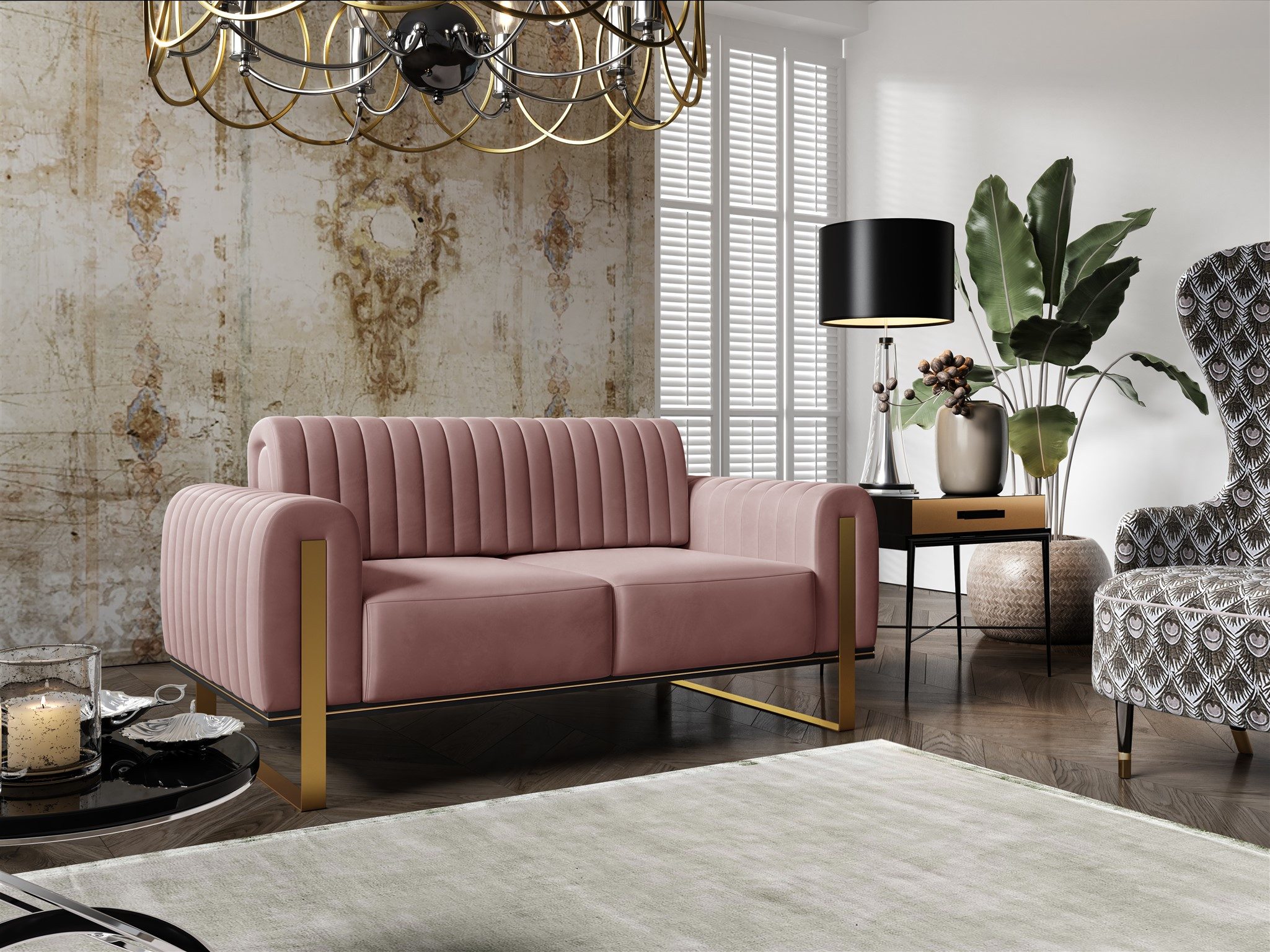 Fun Möbel 2-Sitzer Sofa Designersofa VALERIE günstig online kaufen