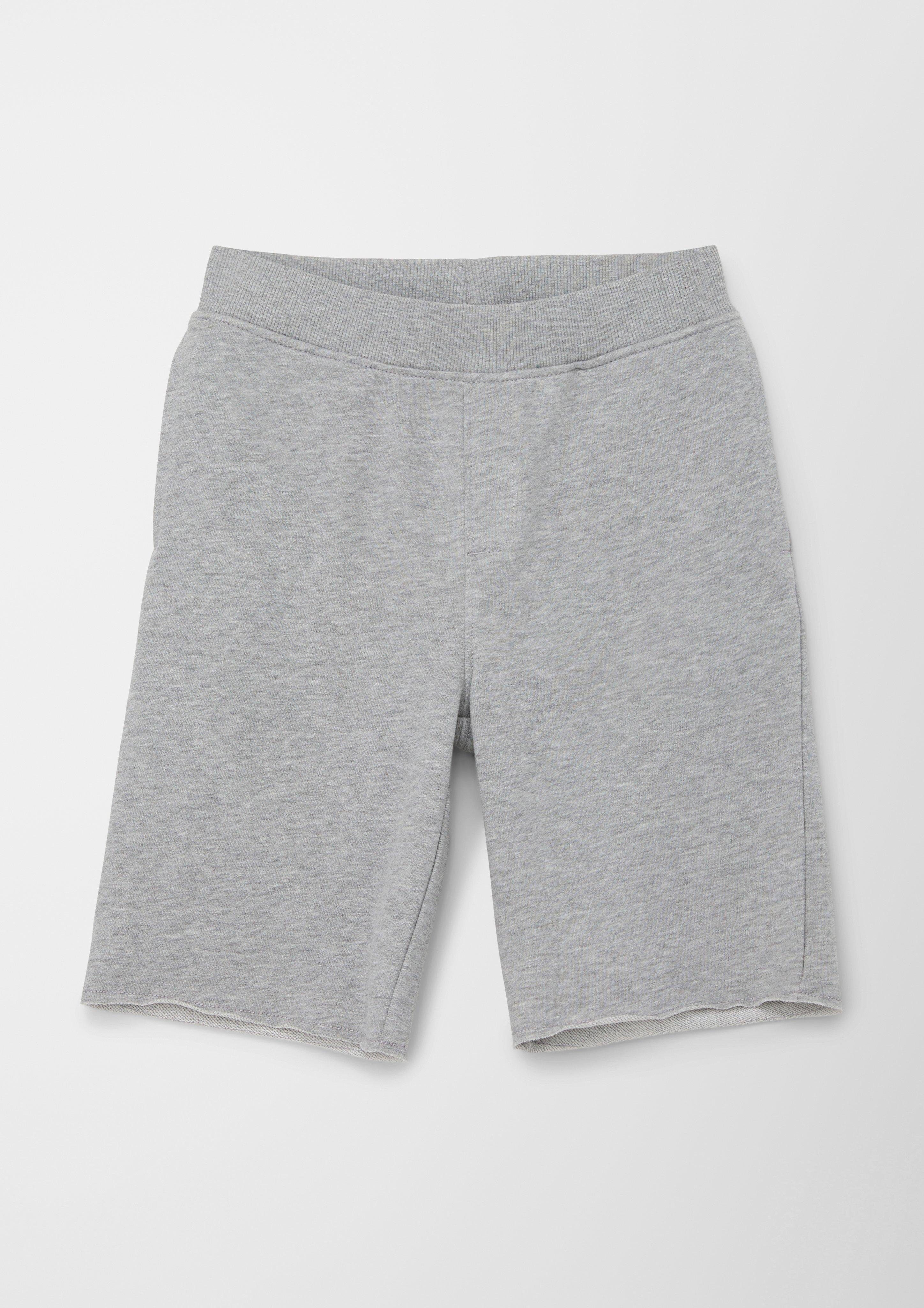 s.Oliver Leggings Regular: Sweat-Shorts mit Elastikbund Tunnelzug grau meliert angedeuteter Rippblende