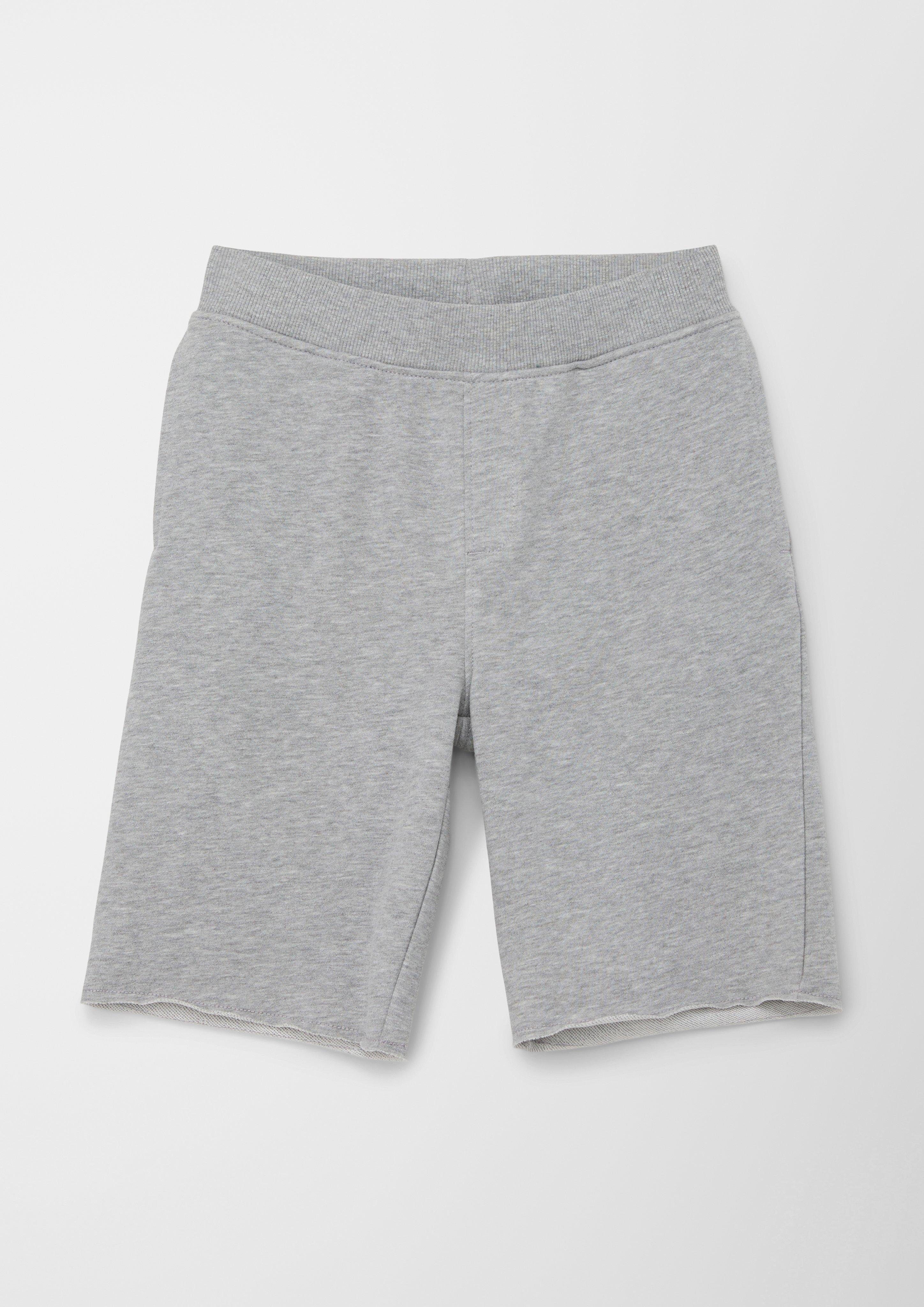 angedeuteter Tunnelzug Sweat-Shorts Leggings meliert Elastikbund mit grau s.Oliver Rippblende, Regular: