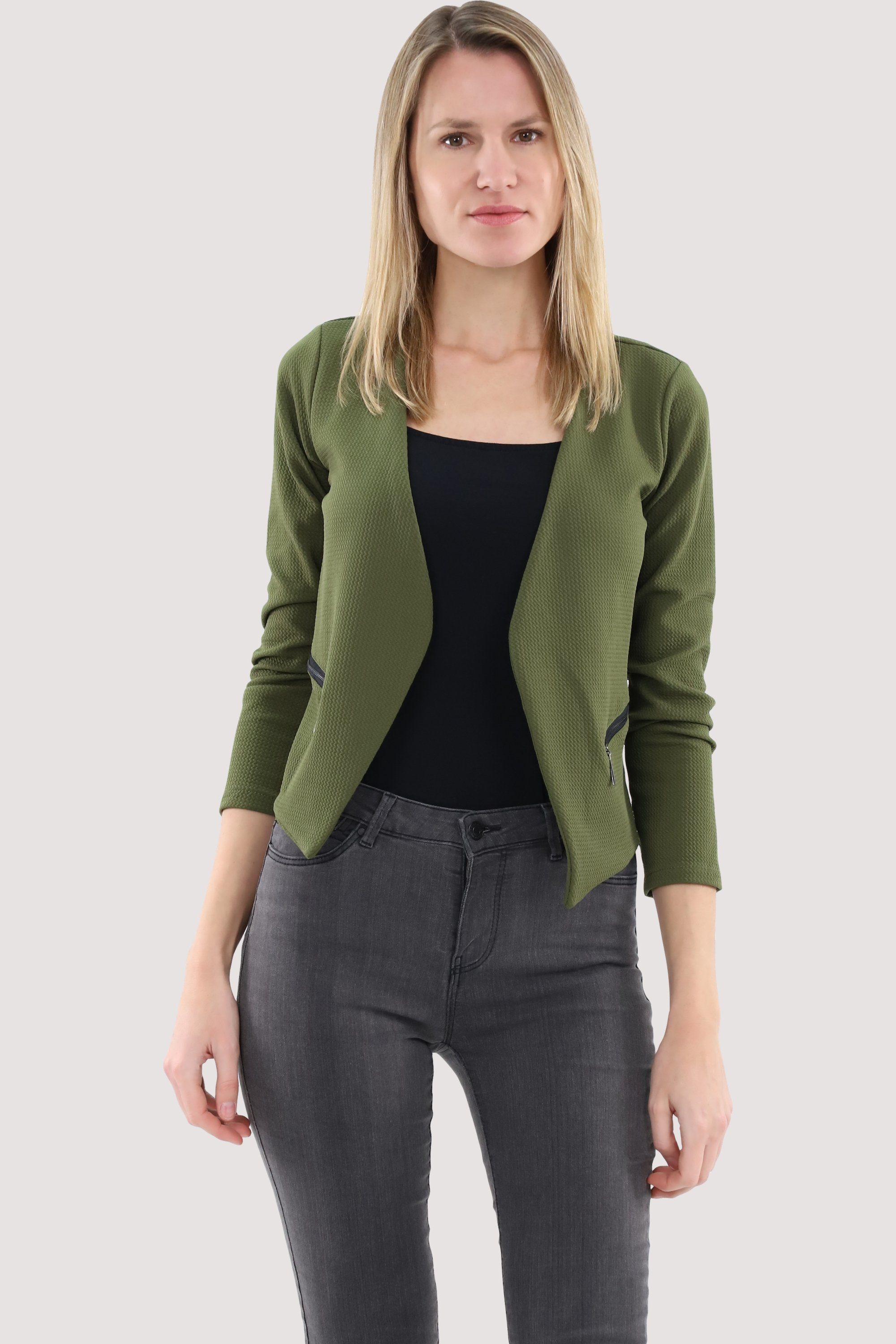 fashion im 6040 than more Jackenblazer Sweatblazer malito Basic-Look oliv