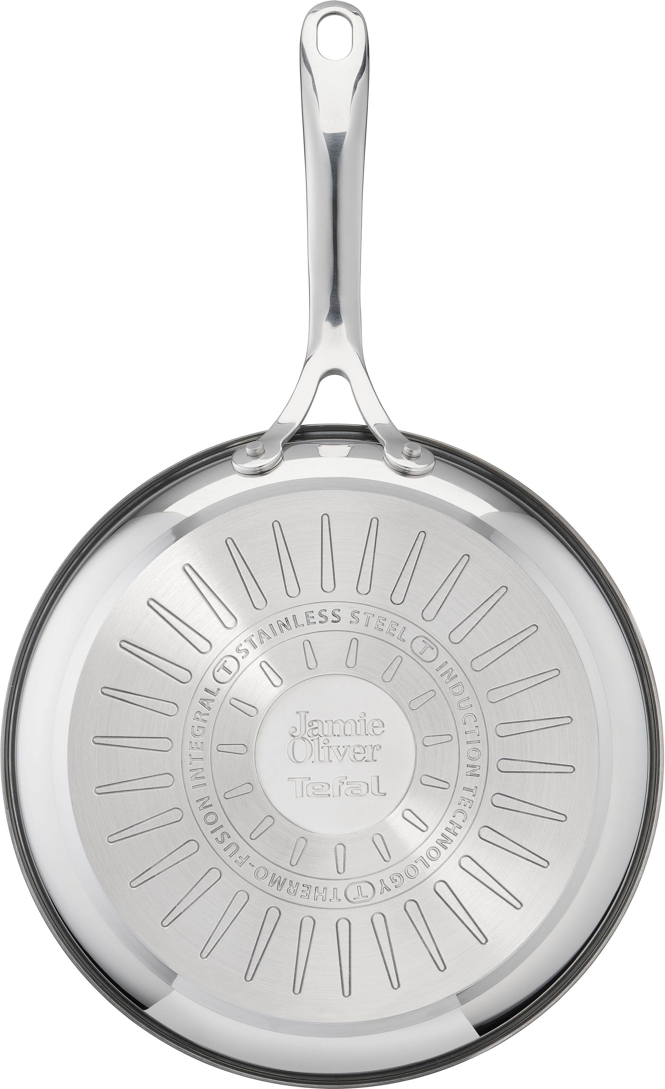 Tefal Pfannen-Set Jamie Oliver Cook Smart für alle Herdarten, Induktion, Thermo-Signal, Edelstahl (Set, 3-tlg., 3x Bratpfannen 20/24/28 cm), Antihaftversiegelun – Bild 3 von 5
