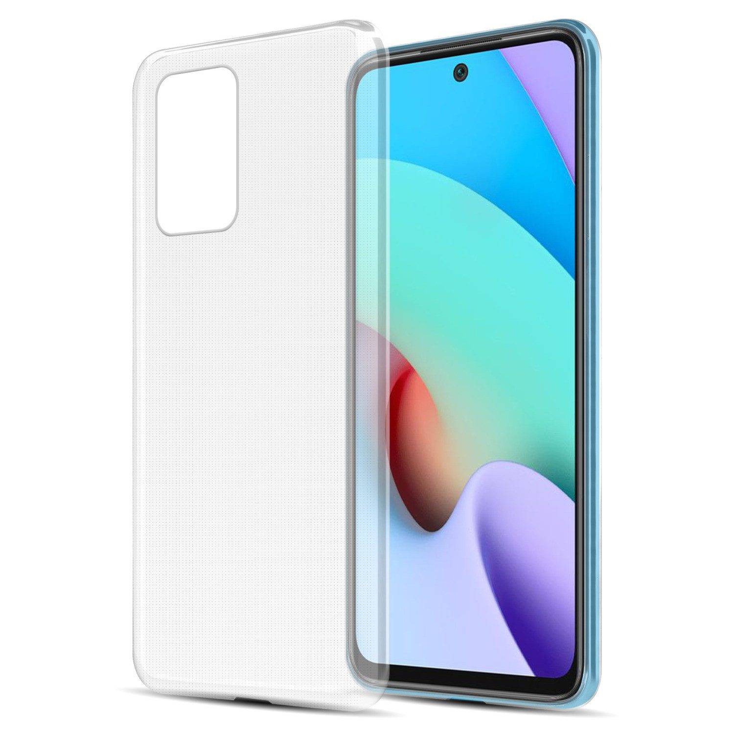 Cadorabo Handyhülle für Xiaomi RedMi 10 Hülle Xiaomi RedMi 10, Hülle TPU Silikon Handy Schutzhülle Slim Transparent Case Cover