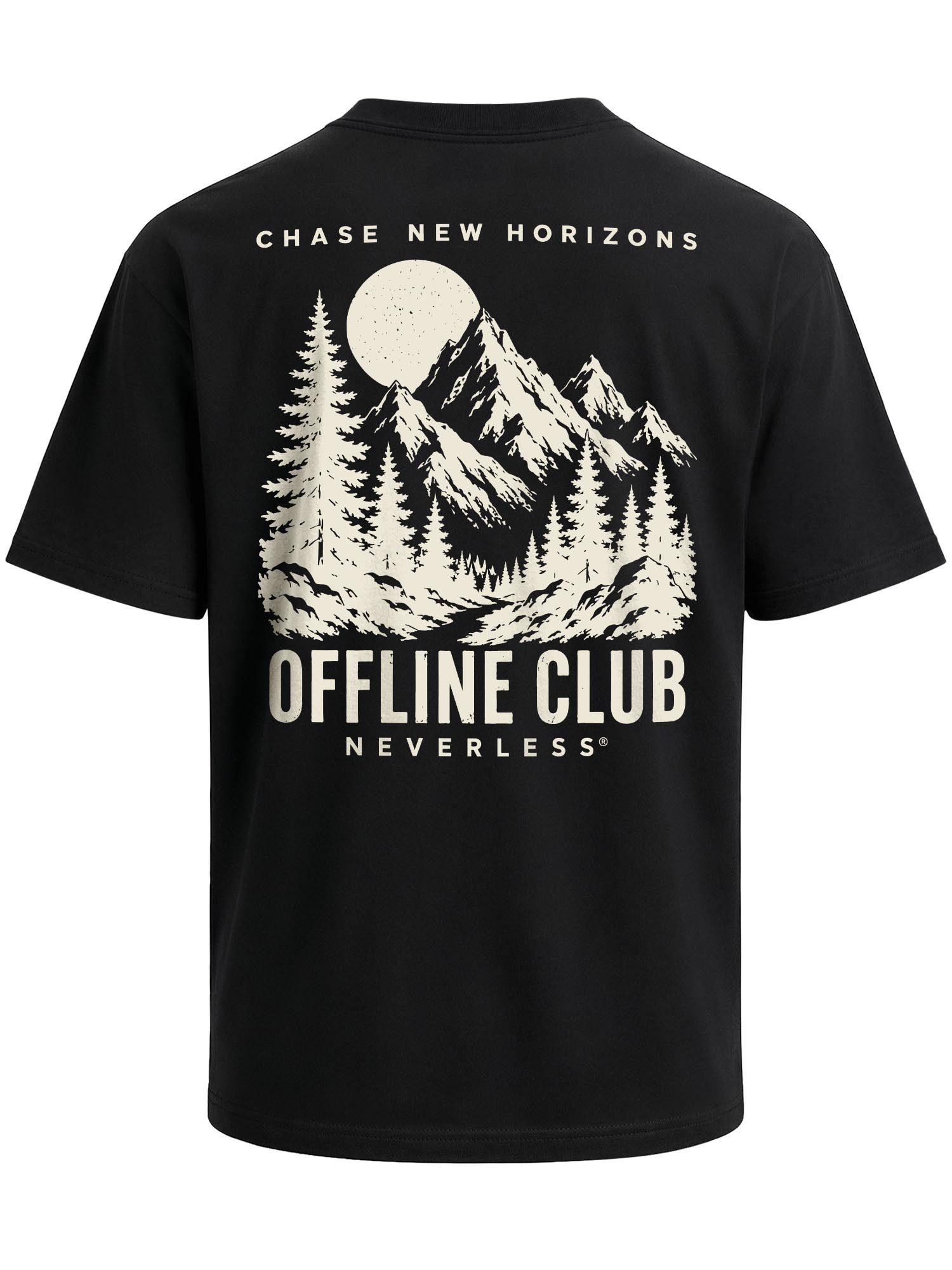 Neverless Oversize-Shirt Herren T-Shirt - Offline Club- Relaxed Fit Printshirt Streetstyle mit Print