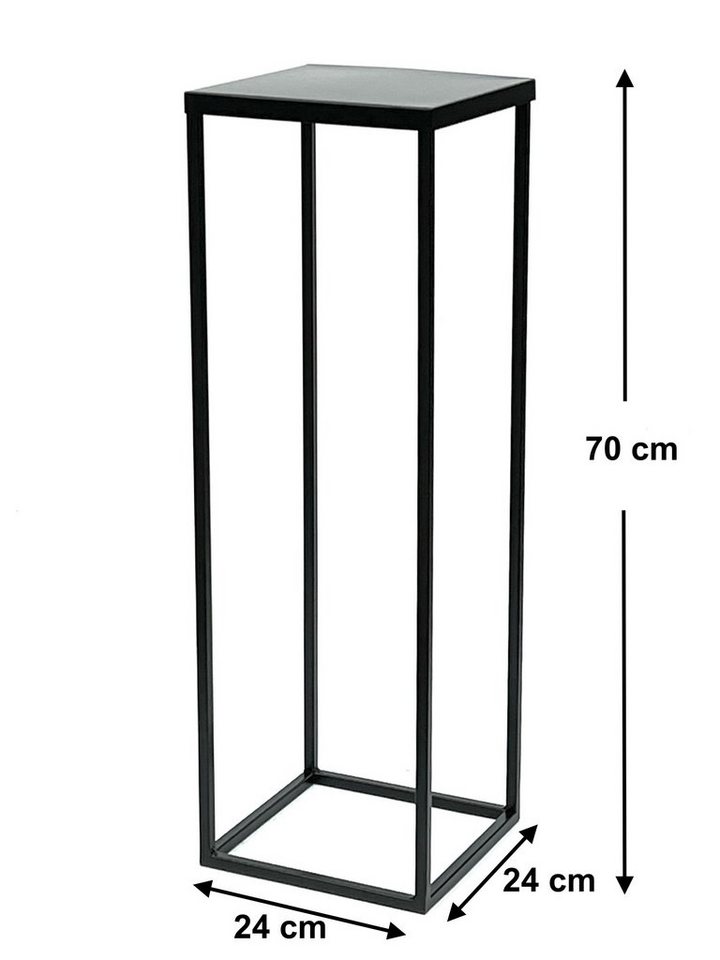Thumbnail - DanDiBo Blumenständer Metall Schwarz 70 cm Eckig Blumenhocker Beistelltisch FRA-005, Blumensäule Modern Pflanzenständer ...