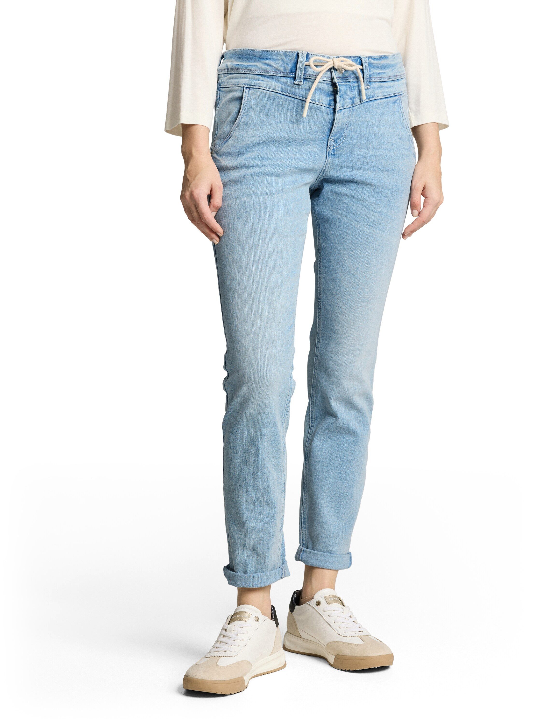 TOM TAILOR 5-Pocket-Jeans TTMAYA TAPERED Stretch Jeans mit Kordelzug