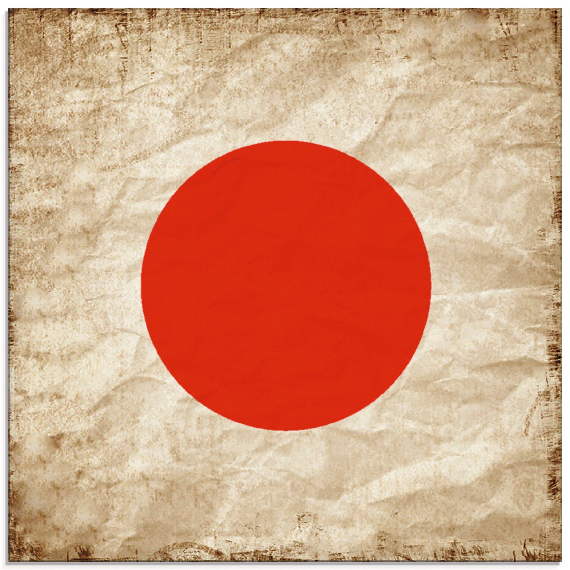 Artland Glasbild Japanische Flagge Japan Symbol, Zeichen (1 St), in verschiedenen Größen
