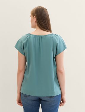 TOM TAILOR PLUS Langarmbluse Plus - Leichte Bluse mit Lyocell