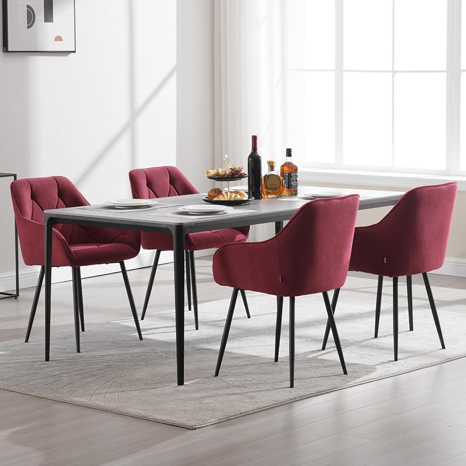 Woltu 4-Fußstuhl (Set, 4 St), Esszimmerstühle ergonomischer aus Samt günstig online kaufen