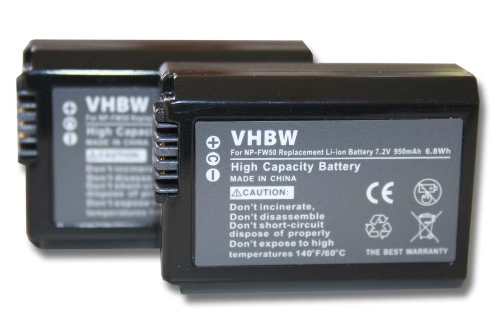 vhbw Ersatz für Sony NP-FW50 für Kamera-Akku Li-Ion 950 mAh (7,2 V)