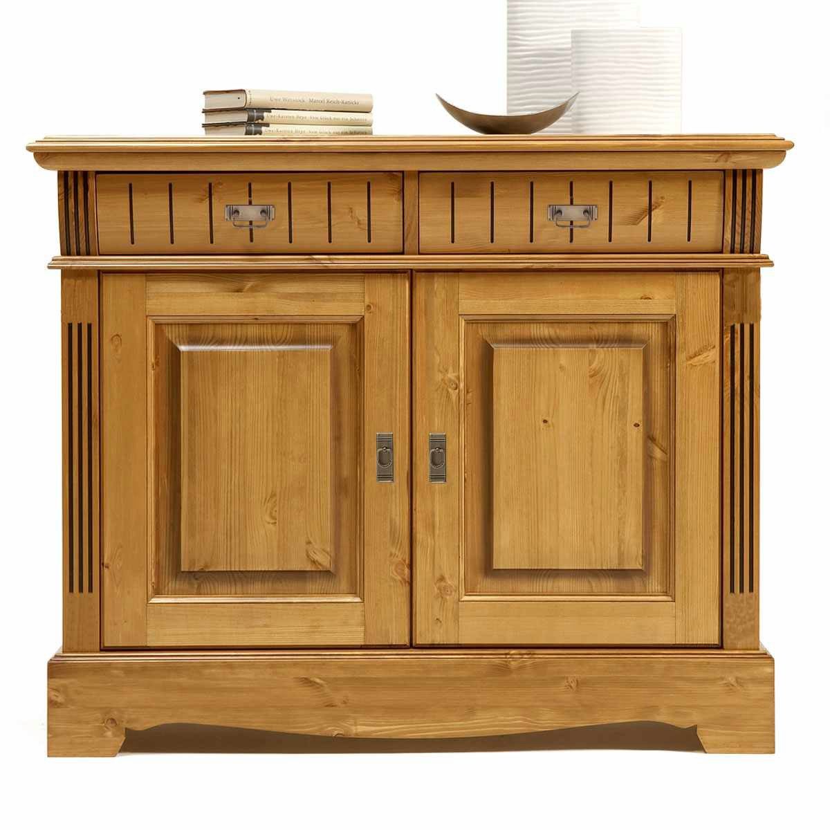 Sideboard Sideboard Anrichte Kommode Florenz 2 Schubladen 2 Türen Pinie Nordica
