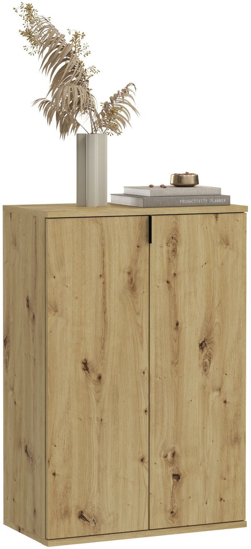 Home affaire Schuhkommode Trondheim, Breite 61 cm, 2 Türen, 5 Einlegeböden, 6 Fächer, Garderobenkommode, Schuhschrank, Schuhkommode, Anrichte, Flurschrank