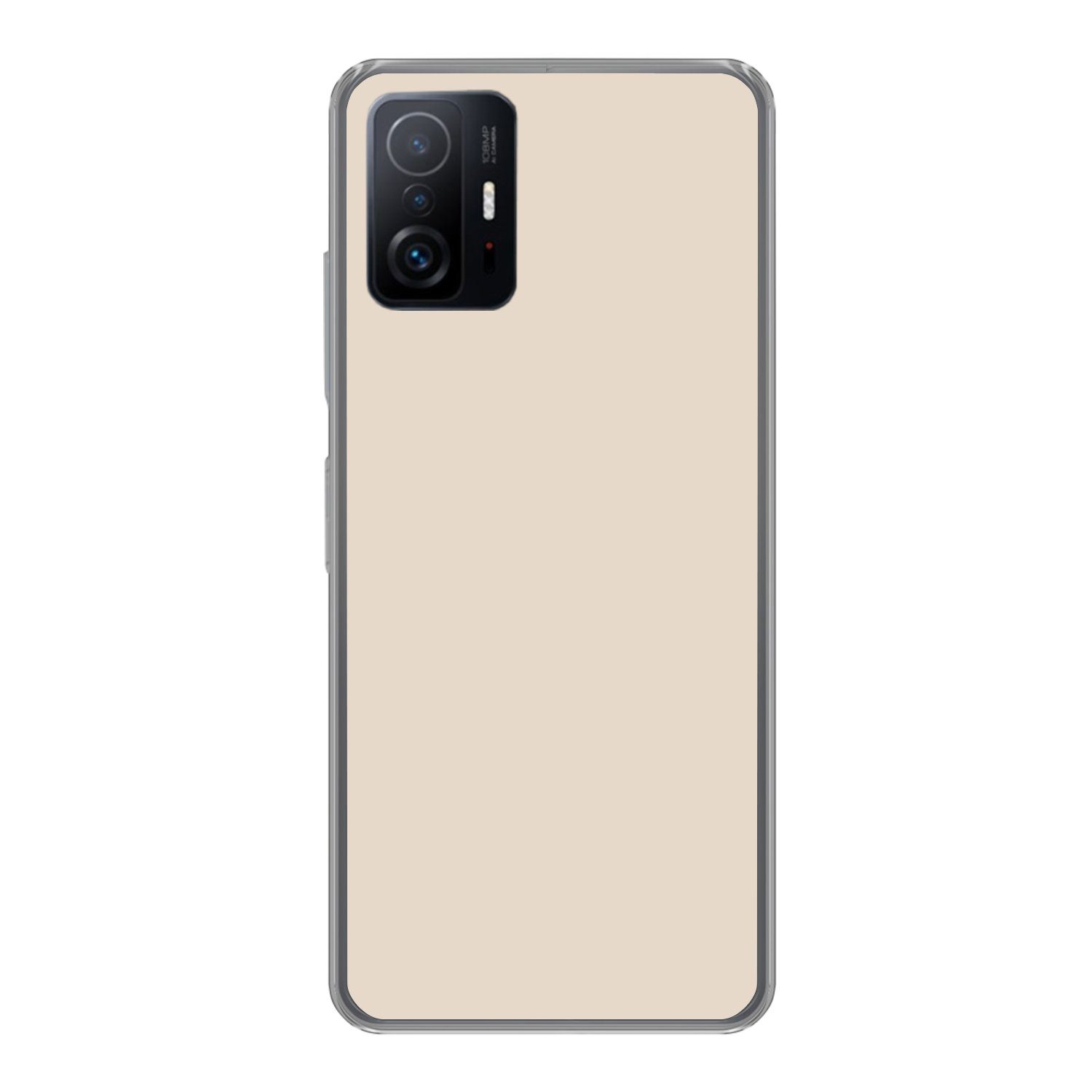 MuchoWow Handyhülle für Xiaomi 11 Lite 5G NE Beige - Unifarben, Phone Case, Silikon, Schutzhülle Dünn