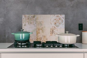 MuchoWow Küchenrückwand Fliesen - Vintage - Braun - Antik, (1-tlg), 60x40 cm, Herdblende aus Wandschutz, Temperaturbeständig küchen